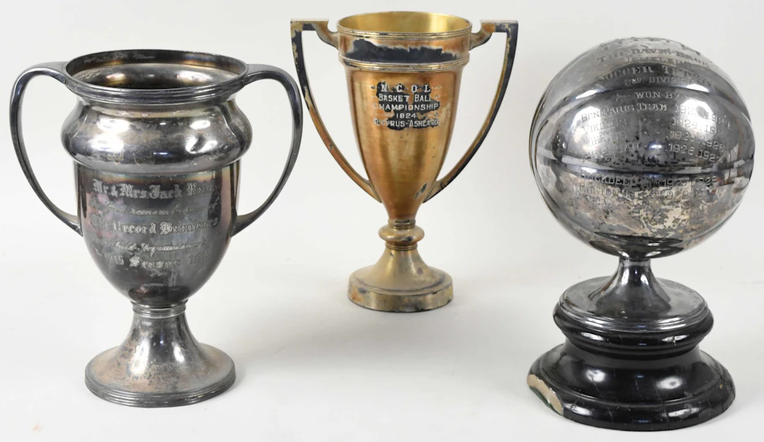 "Lot of (3) vintage trophies from 1916-1929 (GD-VG)