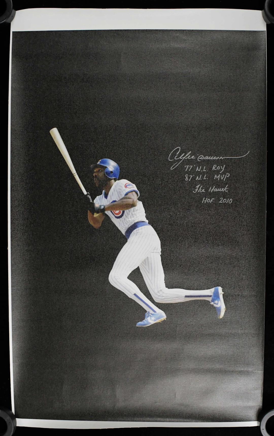 "Andre Dawson signed and multi-inscribed canvas print (NM)