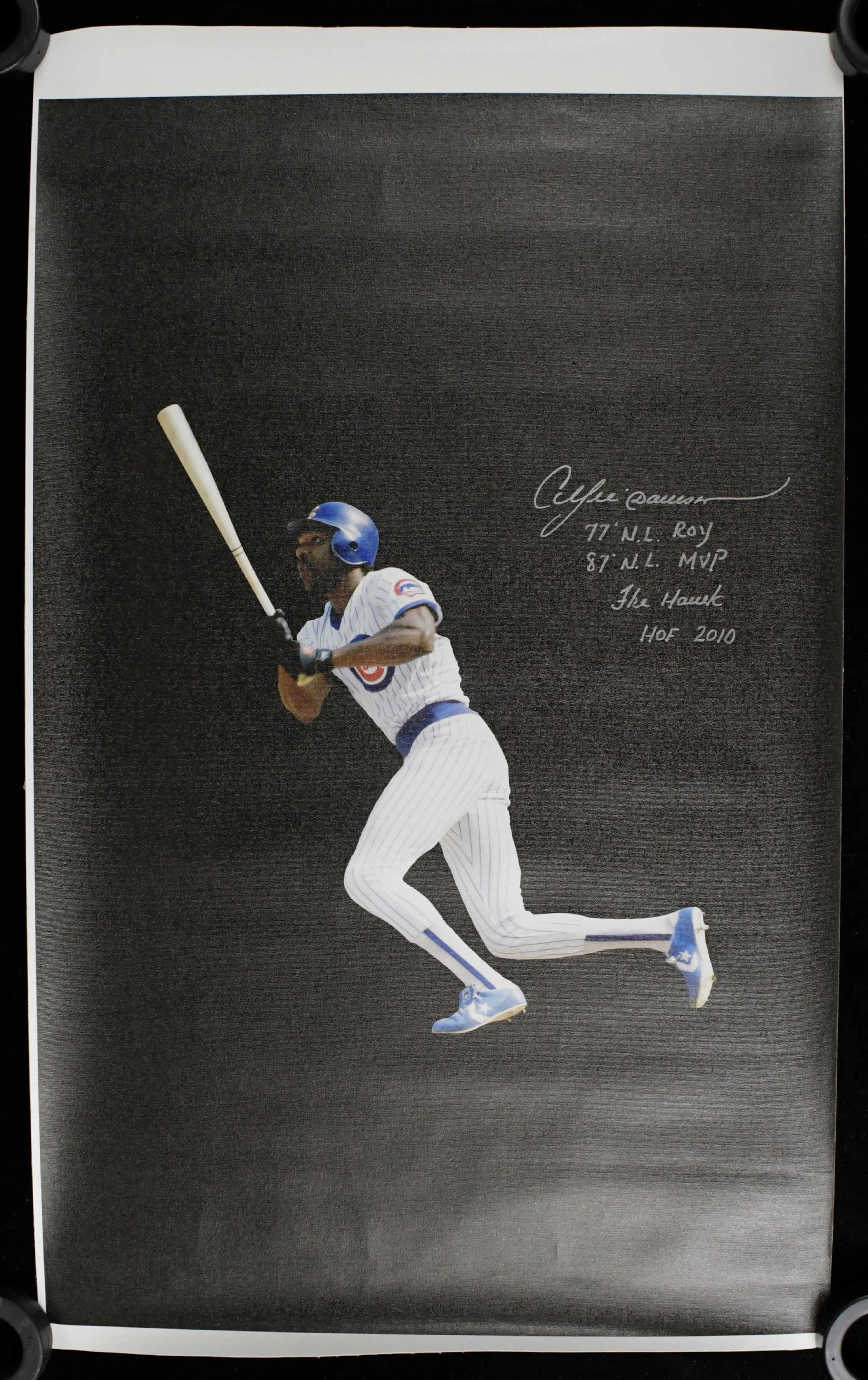 "Andre Dawson signed and multi-inscribed canvas print (NM)