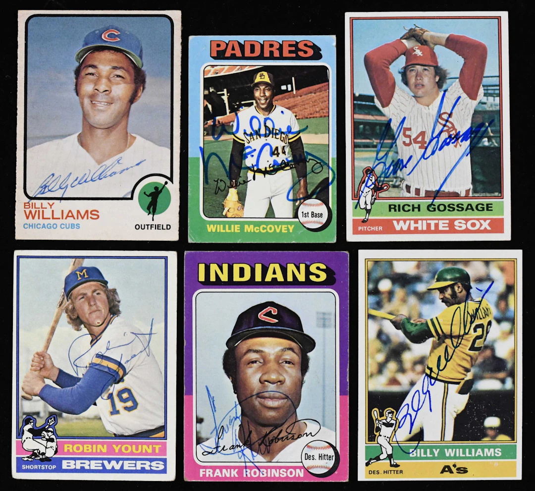 "Lot of (12) Hall of Famer autographed 1972-1977 Topps and OPC cards (Sigs