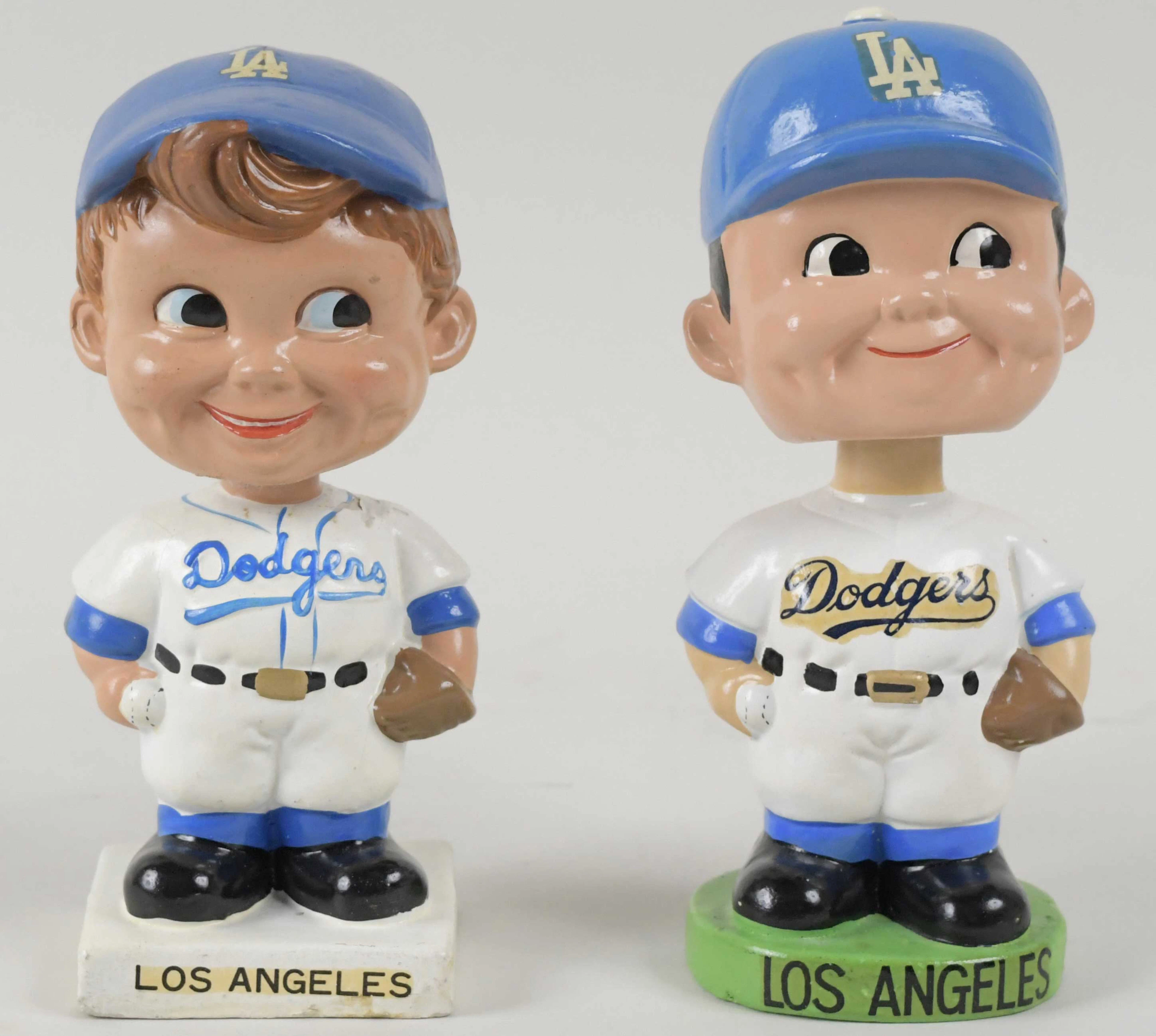 "Los Angeles Dodgers vintage white and green base nodders...