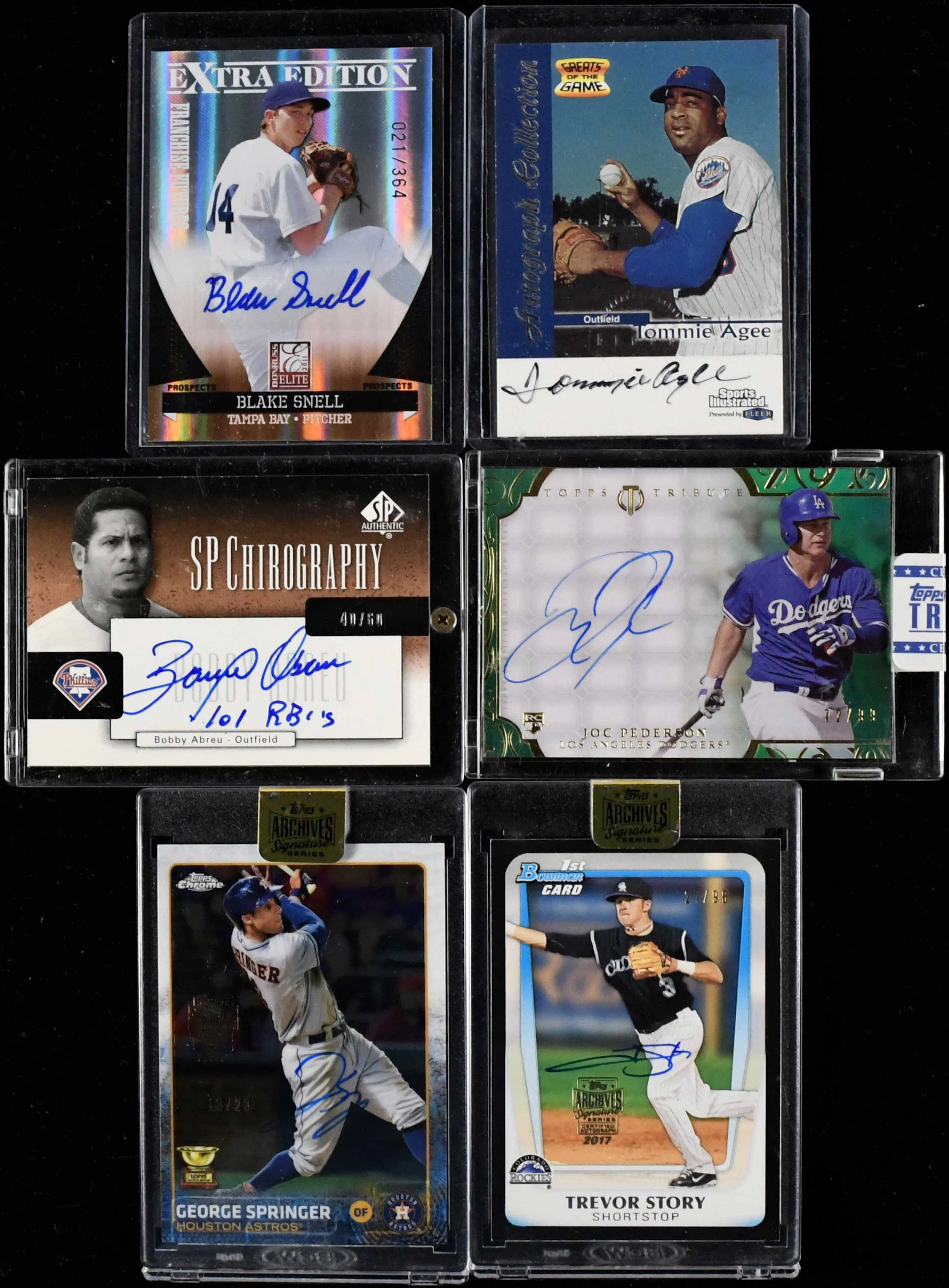 "Lot of (40) signed baseball insert and rookie cards (NM-NM/MT overall)