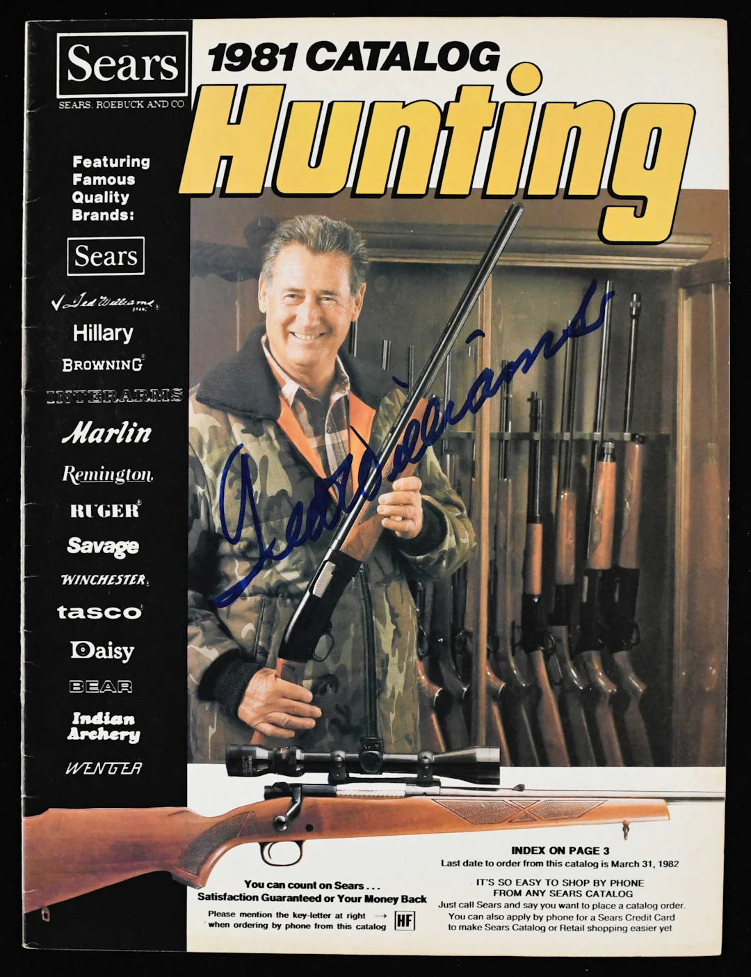 "Ted Williams autographed 1981 Sears catalog (Sig