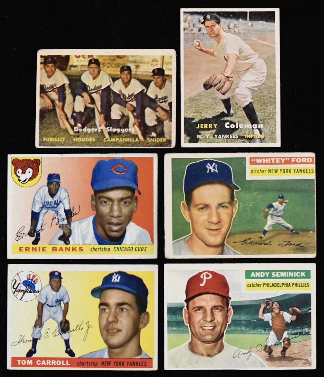 "Lot of (142) Topps Baseball cards from 1955-1957 (PR-EX)