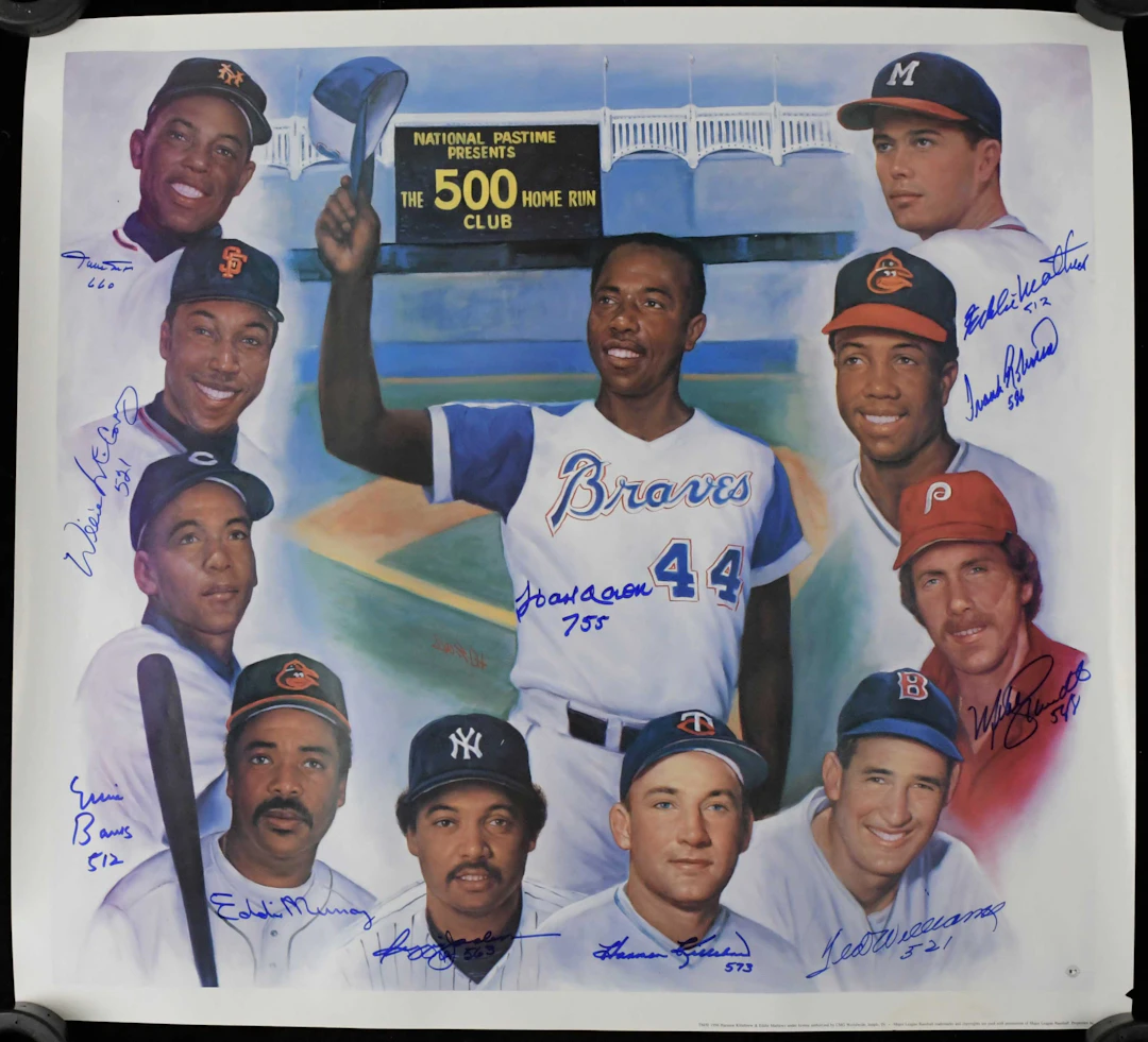 "500 Home Run Club autographed poster from the Mays Collection (Sigs