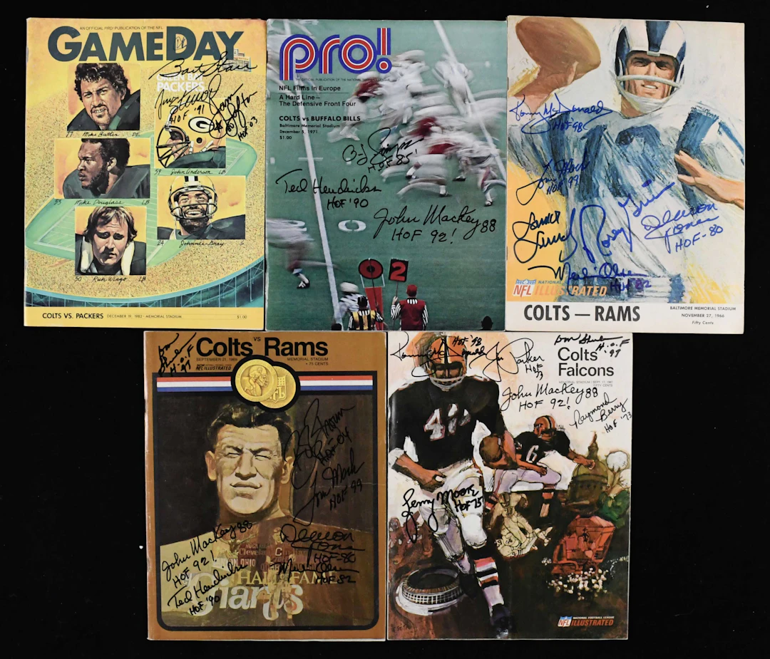 "Lot of (5) multi-signed FB programs & publications with HOFers