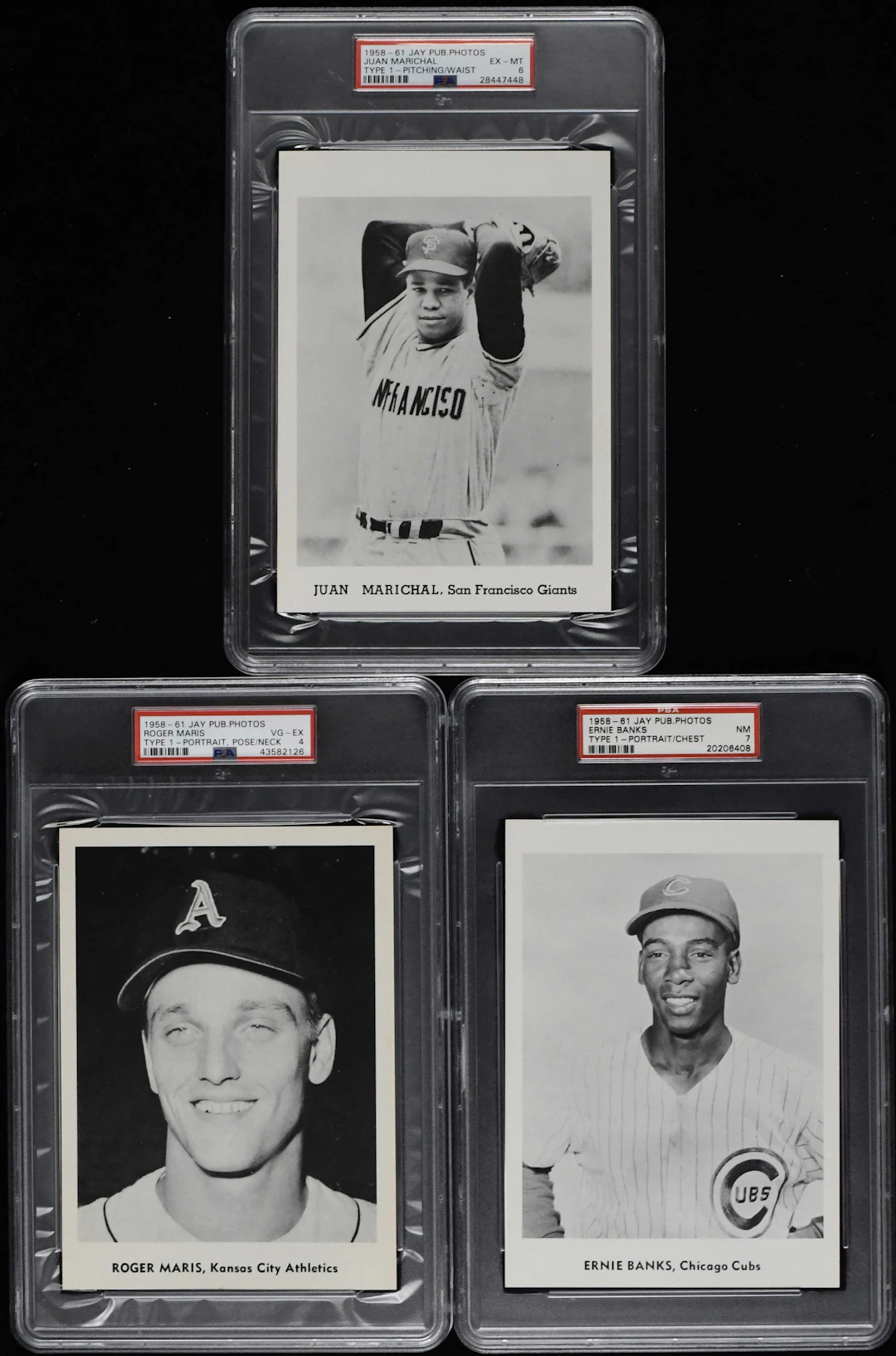 "Lot of (3) graded 1958-61 Jay Publishing photos