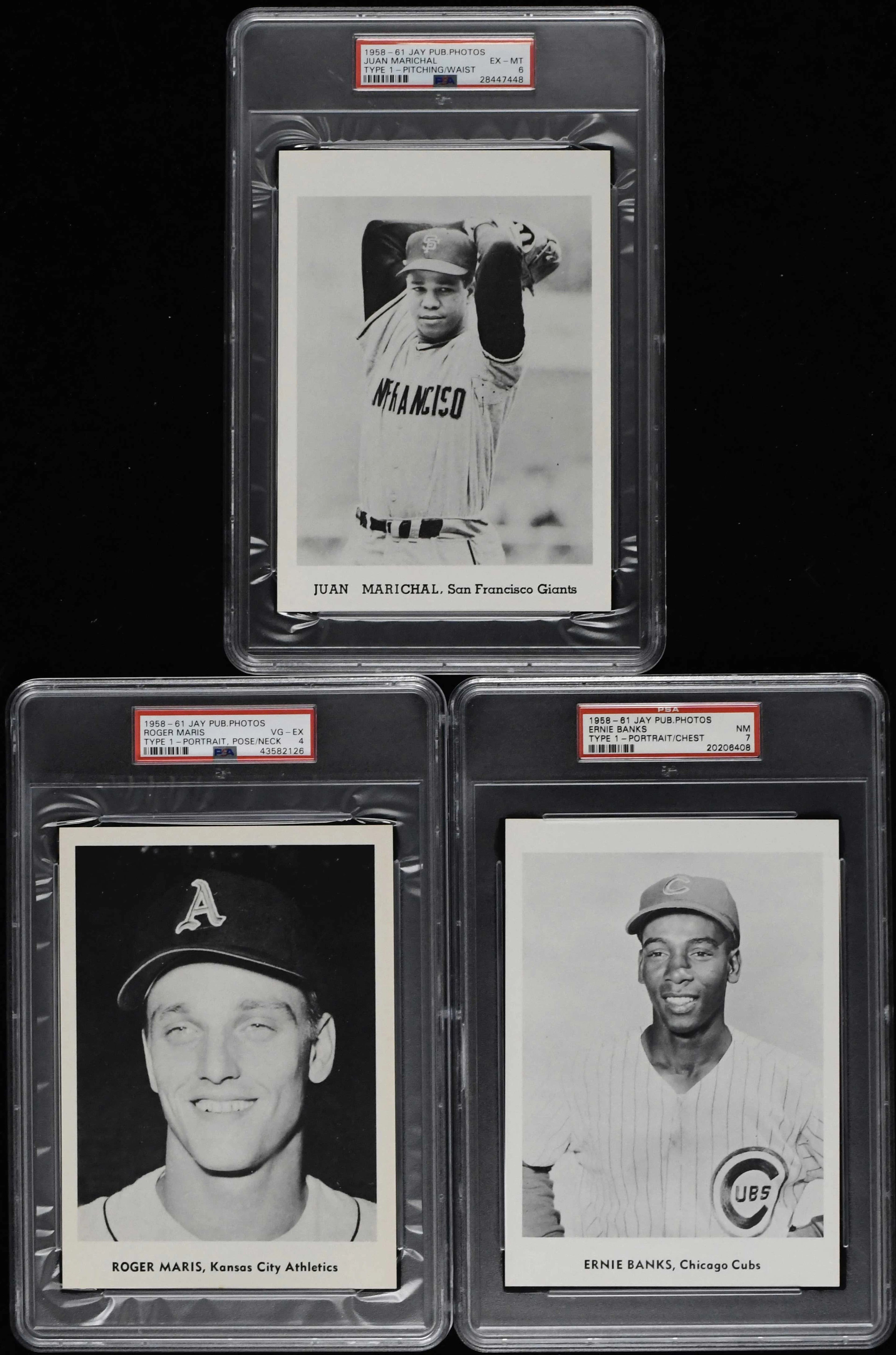 "Lot of (3) graded 1958-61 Jay Publishing photos
