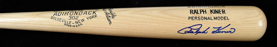 "Ralph Kiner signed Adirondack baseball bat (NM)