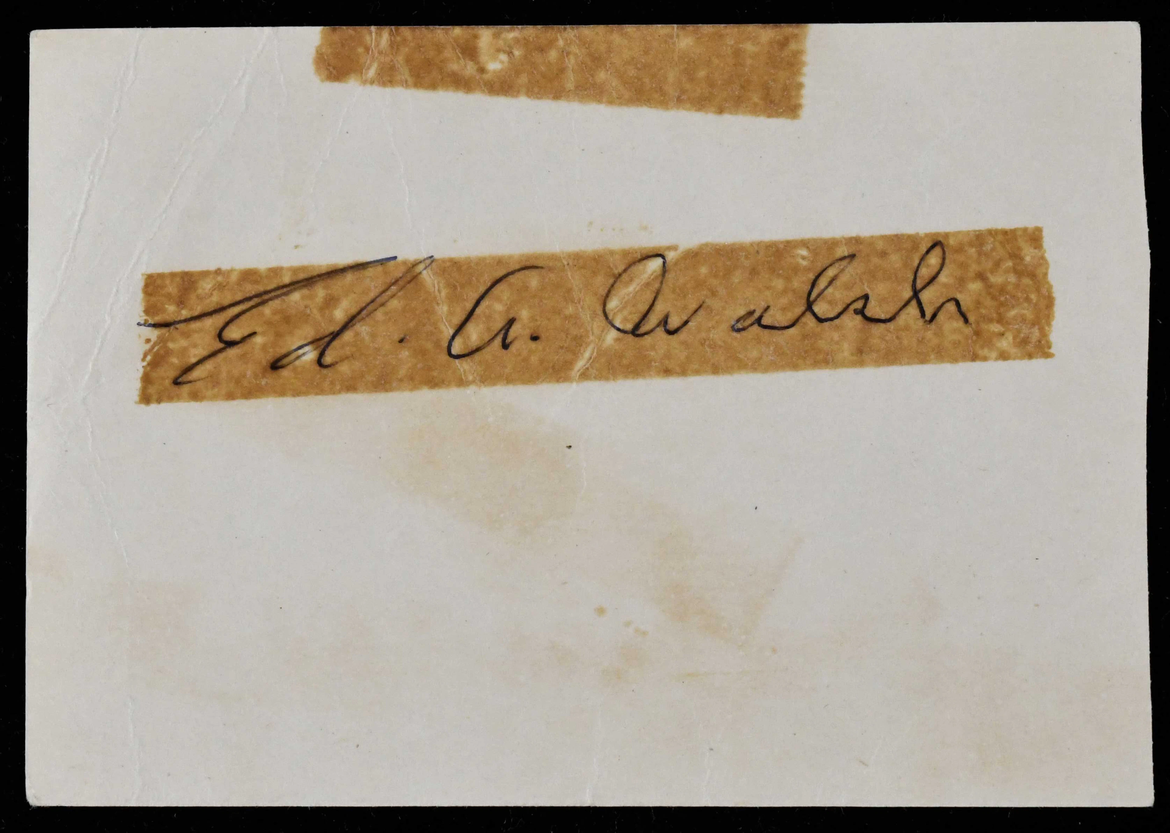 "Ed Walsh signed index card (VG - very bold sig)