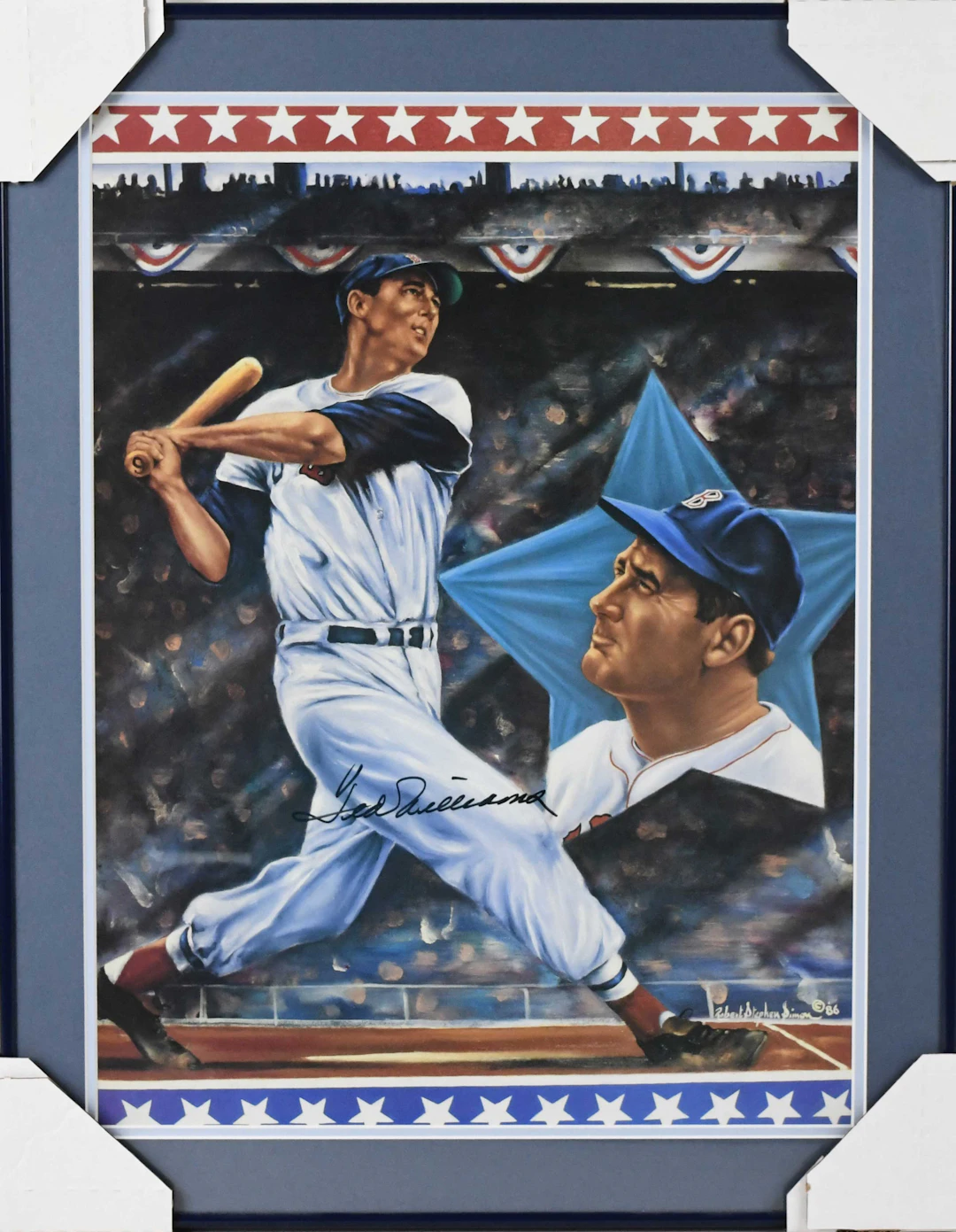 "Very nice Ted Williams framed and autographed print with full JSA LOA (Sig