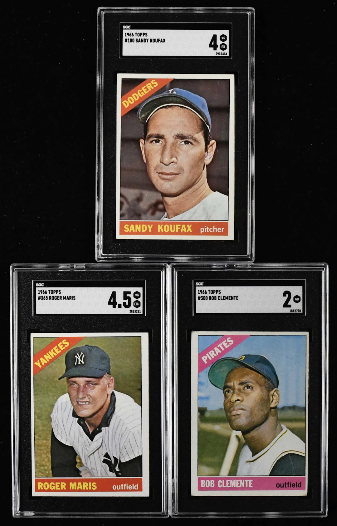 "Lot of (3) 1966 Topps SGC-graded stars