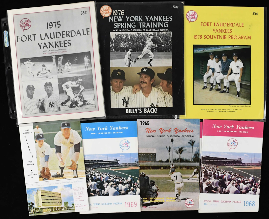 "Lot of (8) 1962-1976 Yankees Spring Training scorecards plus (3) Ft