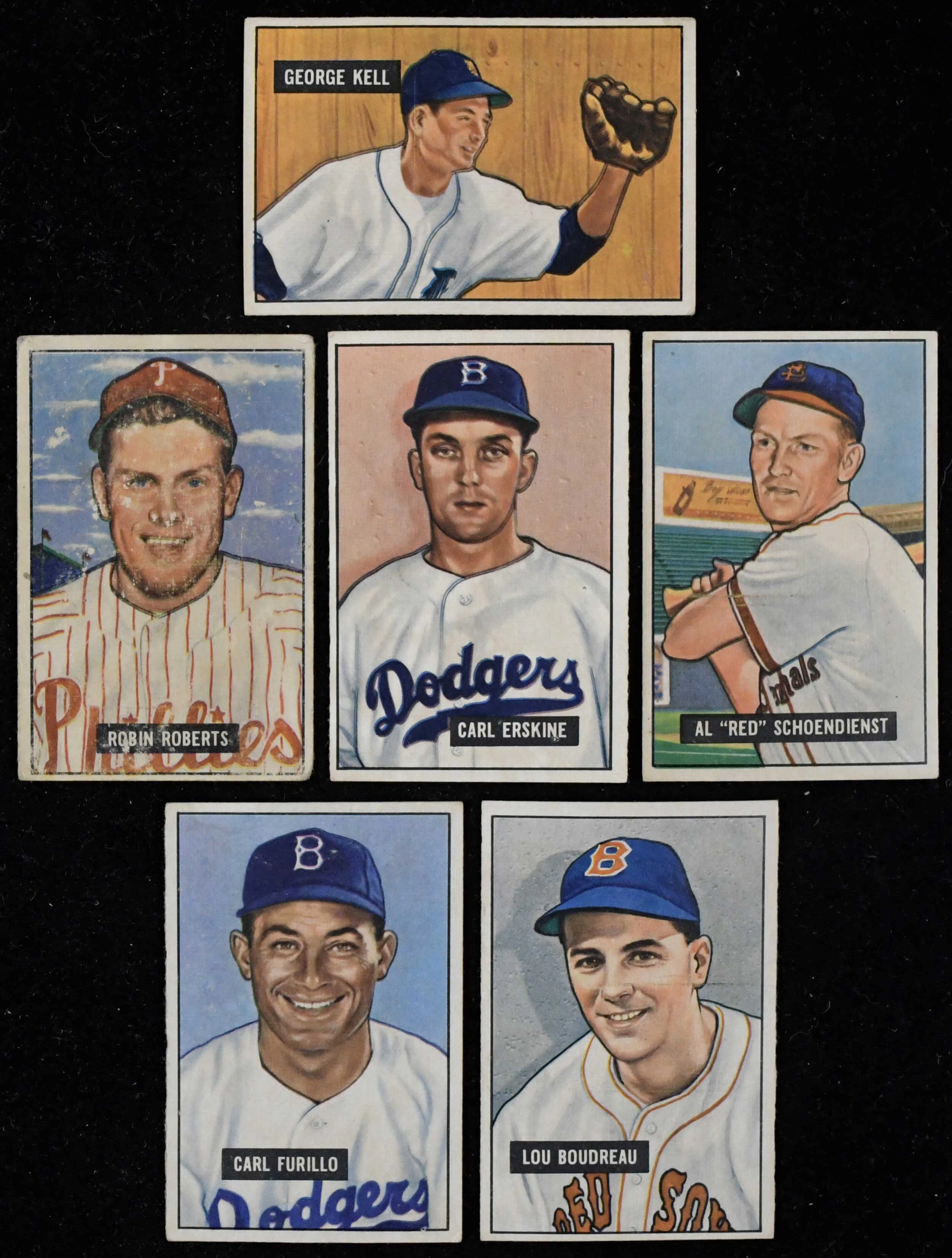 "Lot of (70) 1951 Bowman cards with HOFers and minor stars (PR-VG/EX)