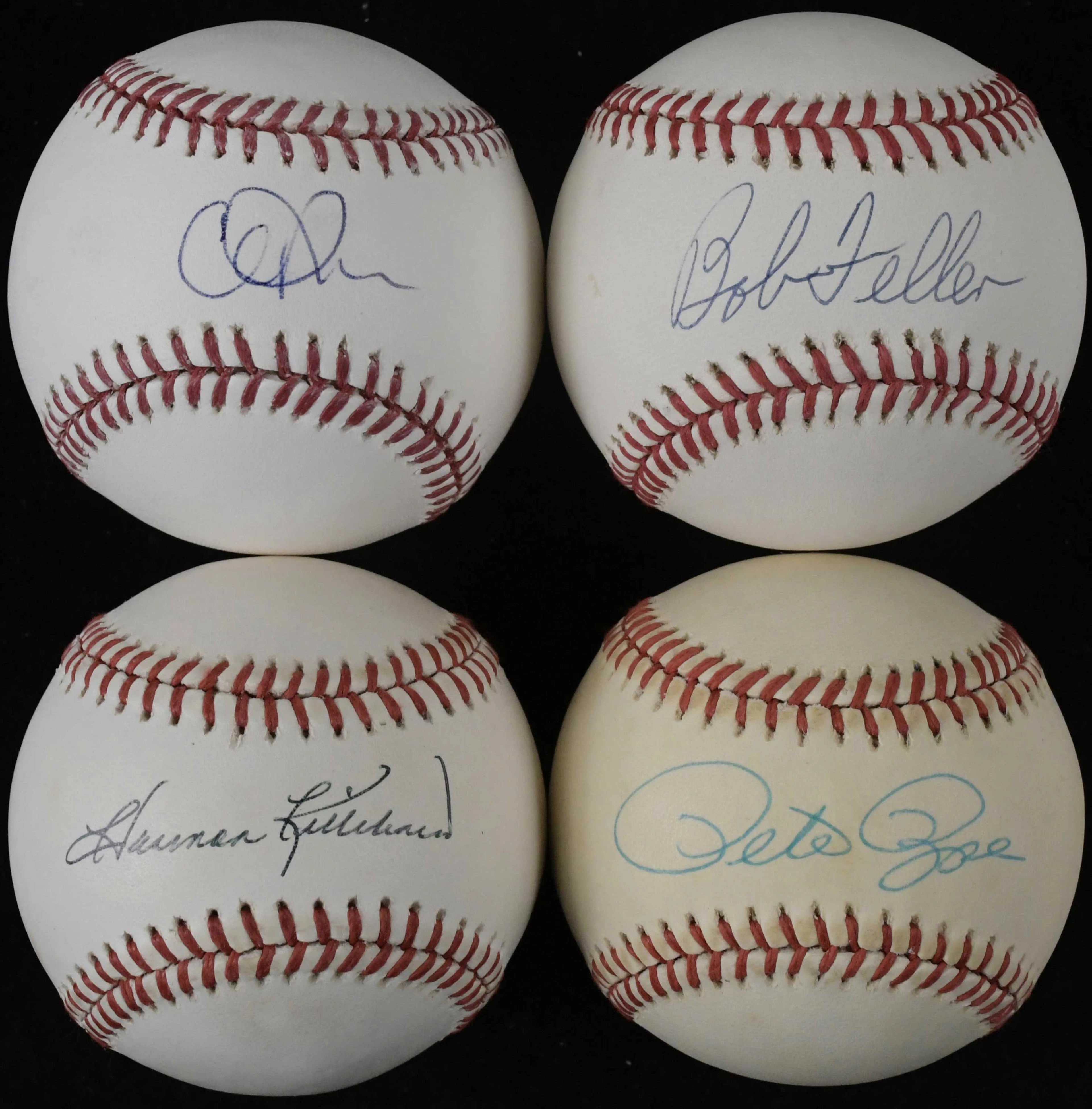 "Lot of (7) autographed baseballs & postcards