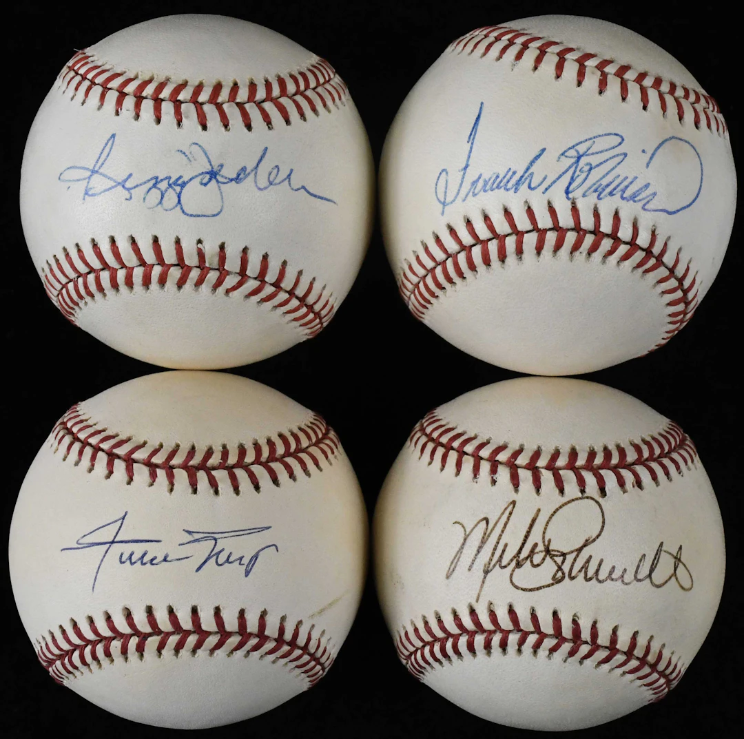 "Lot of (5) 500 Home Run Hitter single signed baseballs...