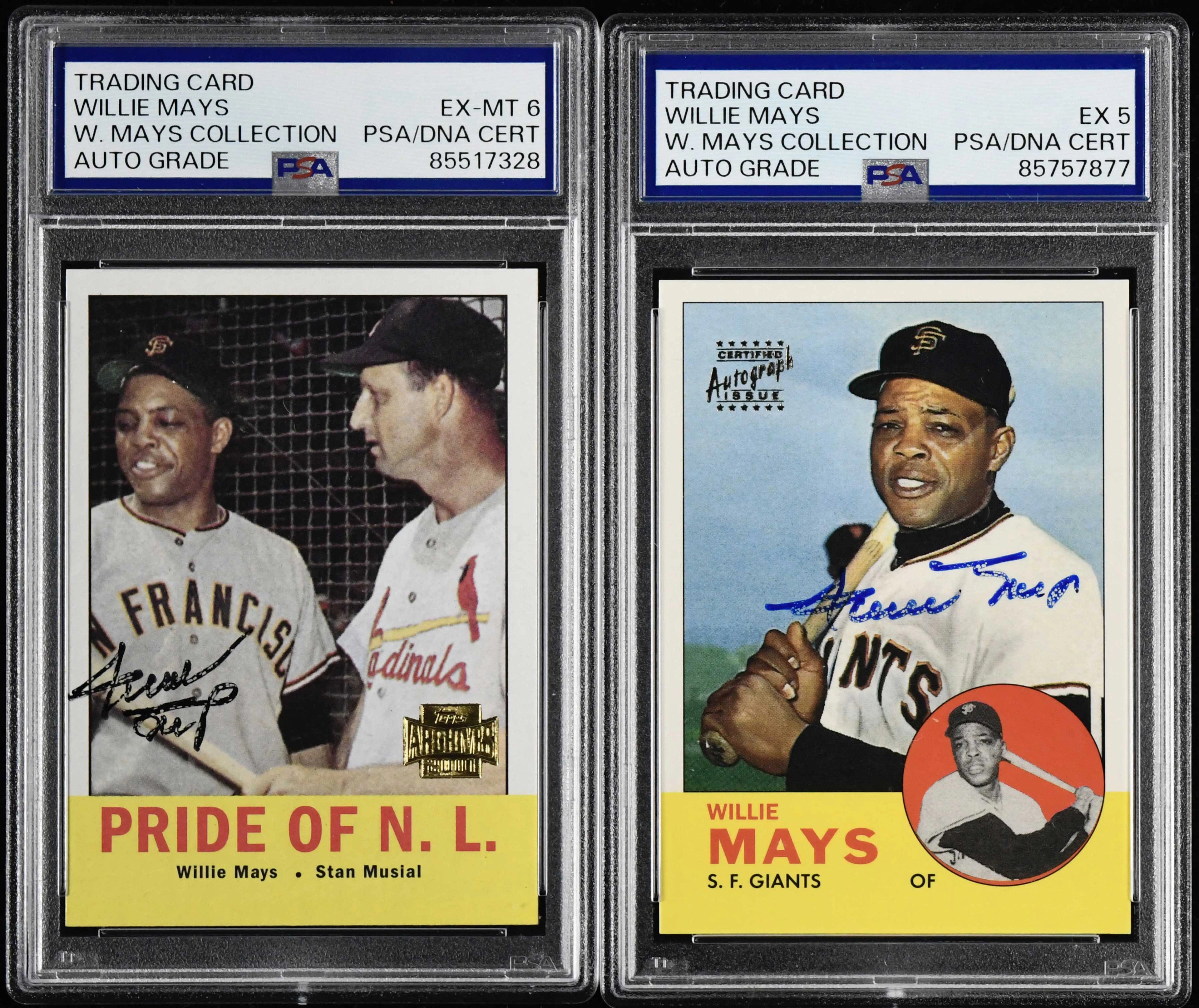 "Willie Mays autographed 1963 Topps style retro trading...