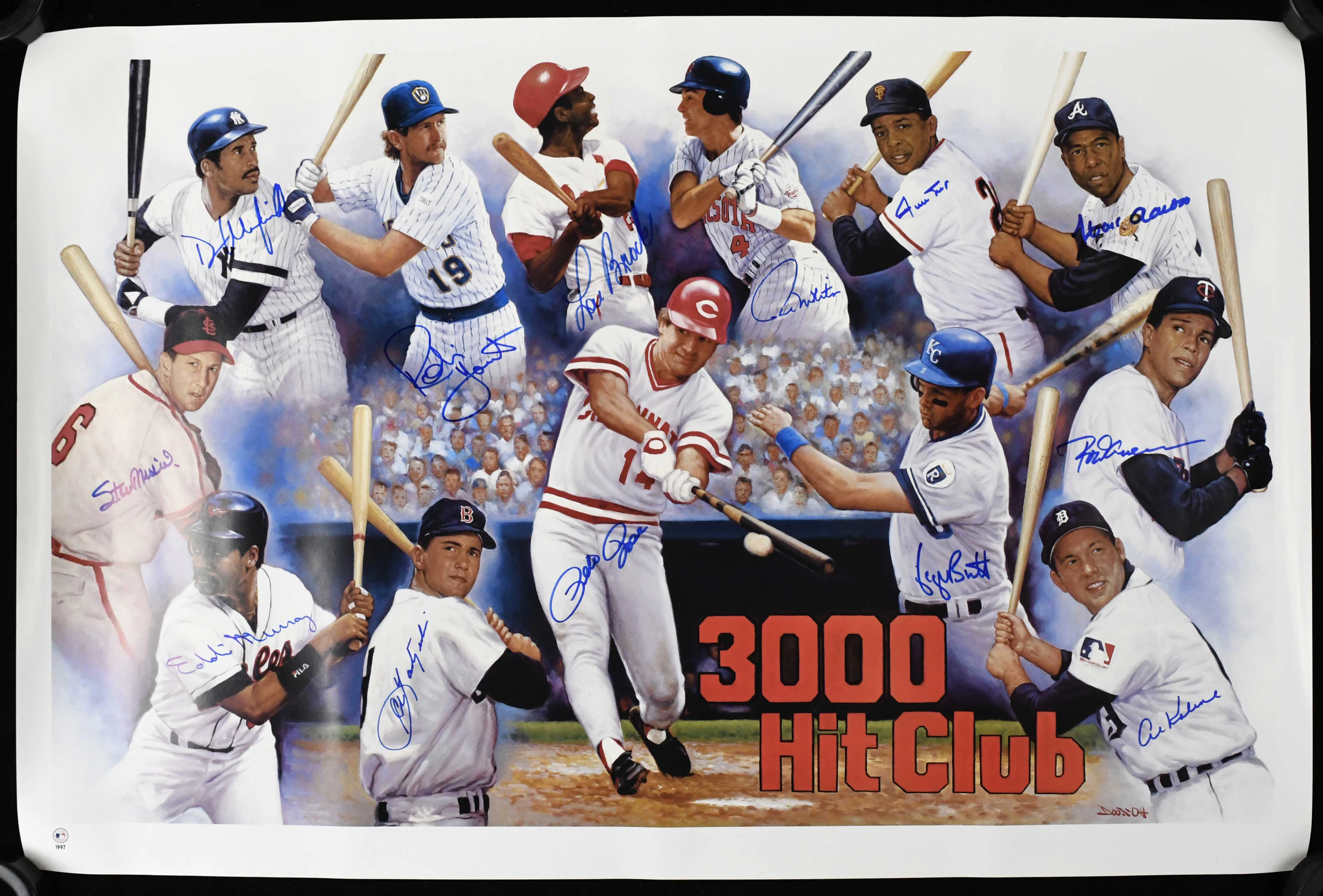 "3,000 Hit Club autographed poster from the Mays Collection