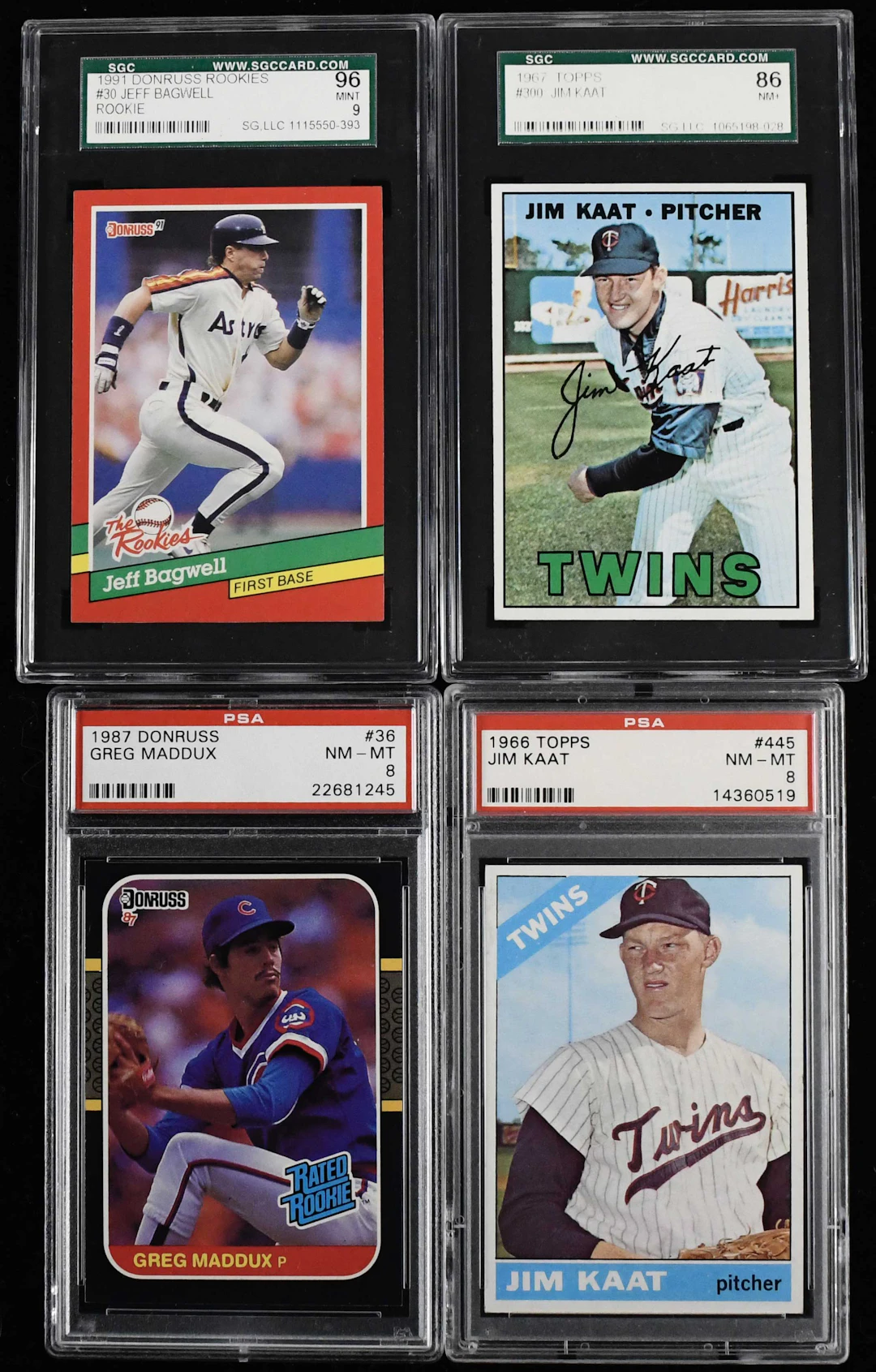 "Lot of (4) 1966-1991 graded HOFers