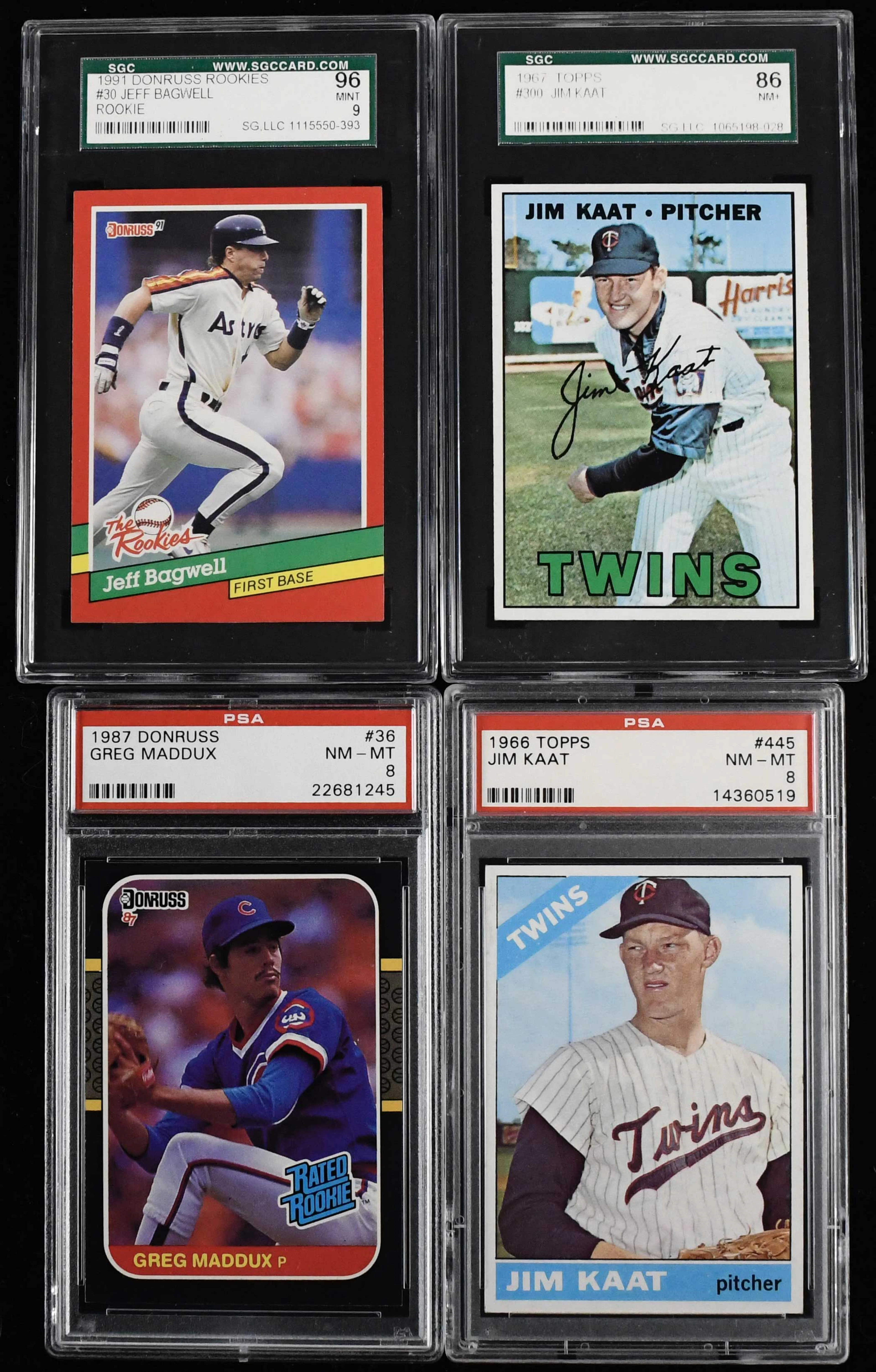 "Lot of (4) 1966-1991 graded HOFers