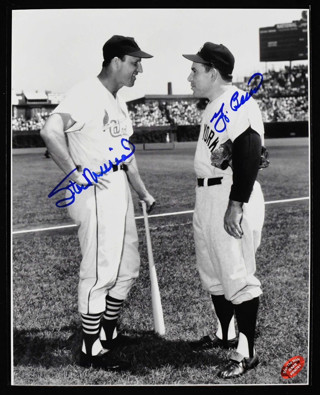 "Stan Musial and Yogi Berra dual-signed 8""x10"" photograph (NM)