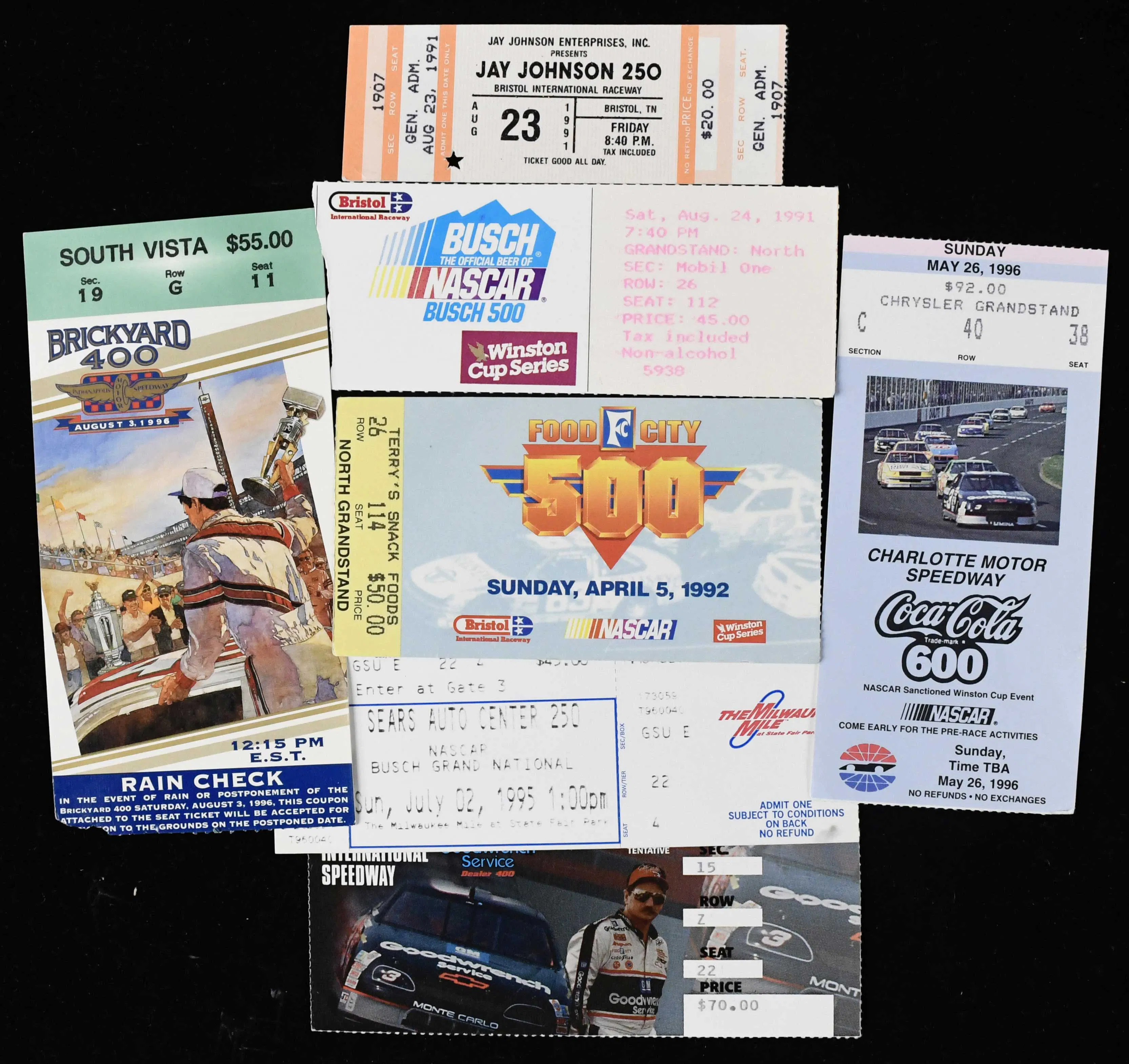 "Lot of (50) Dale Jarrett and Alan Kulwicki NASCAR win...