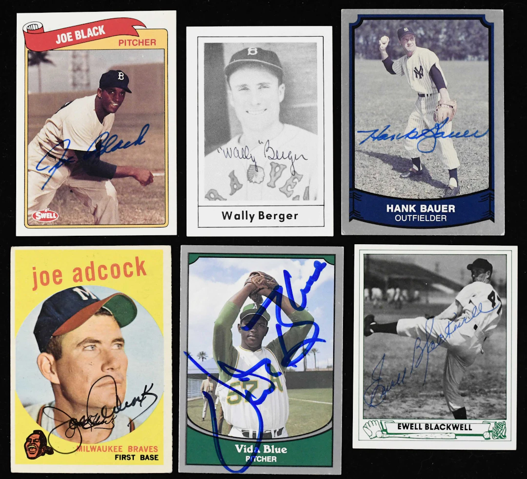 "Lot of (107) signed baseball cards from 1957 into the 1990s (GD-NM/MT)
