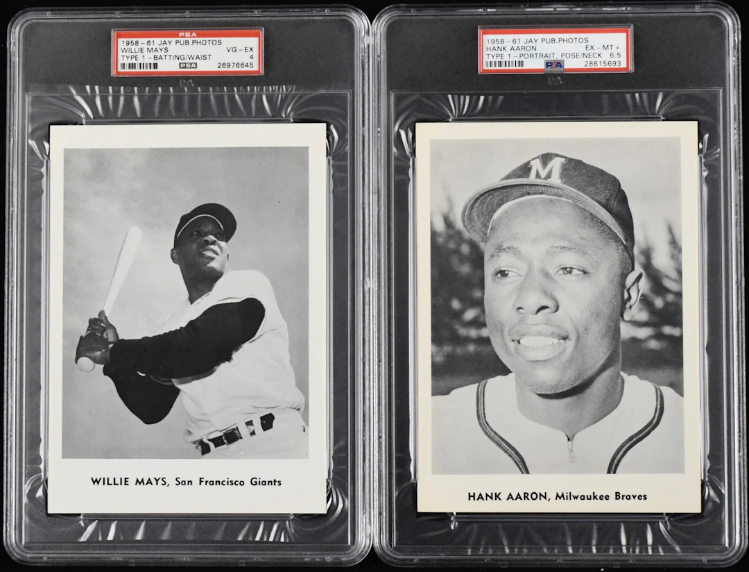 "Lot of (2) graded 1958-61 Jay Publishing photos