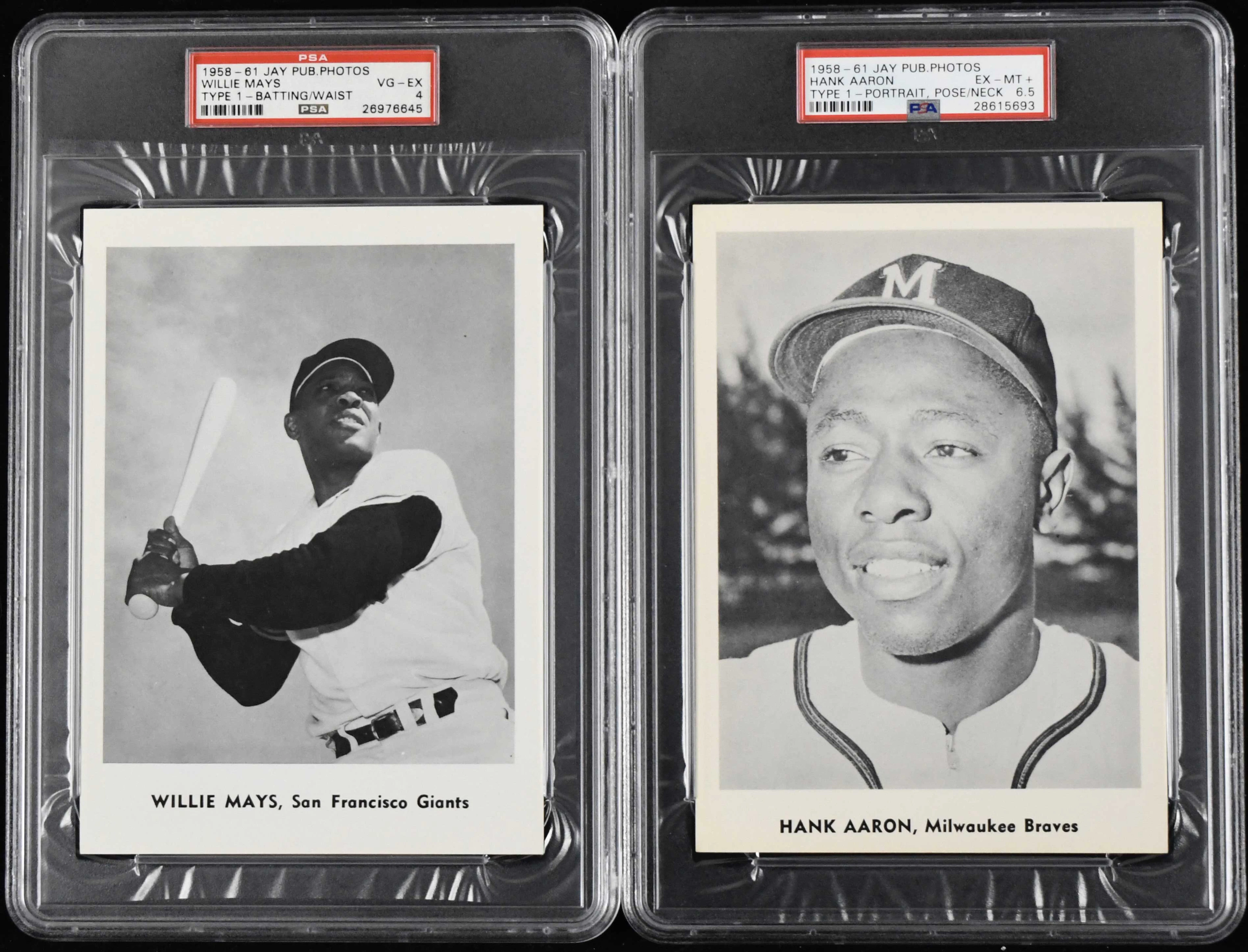 "Lot of (2) graded 1958-61 Jay Publishing photos