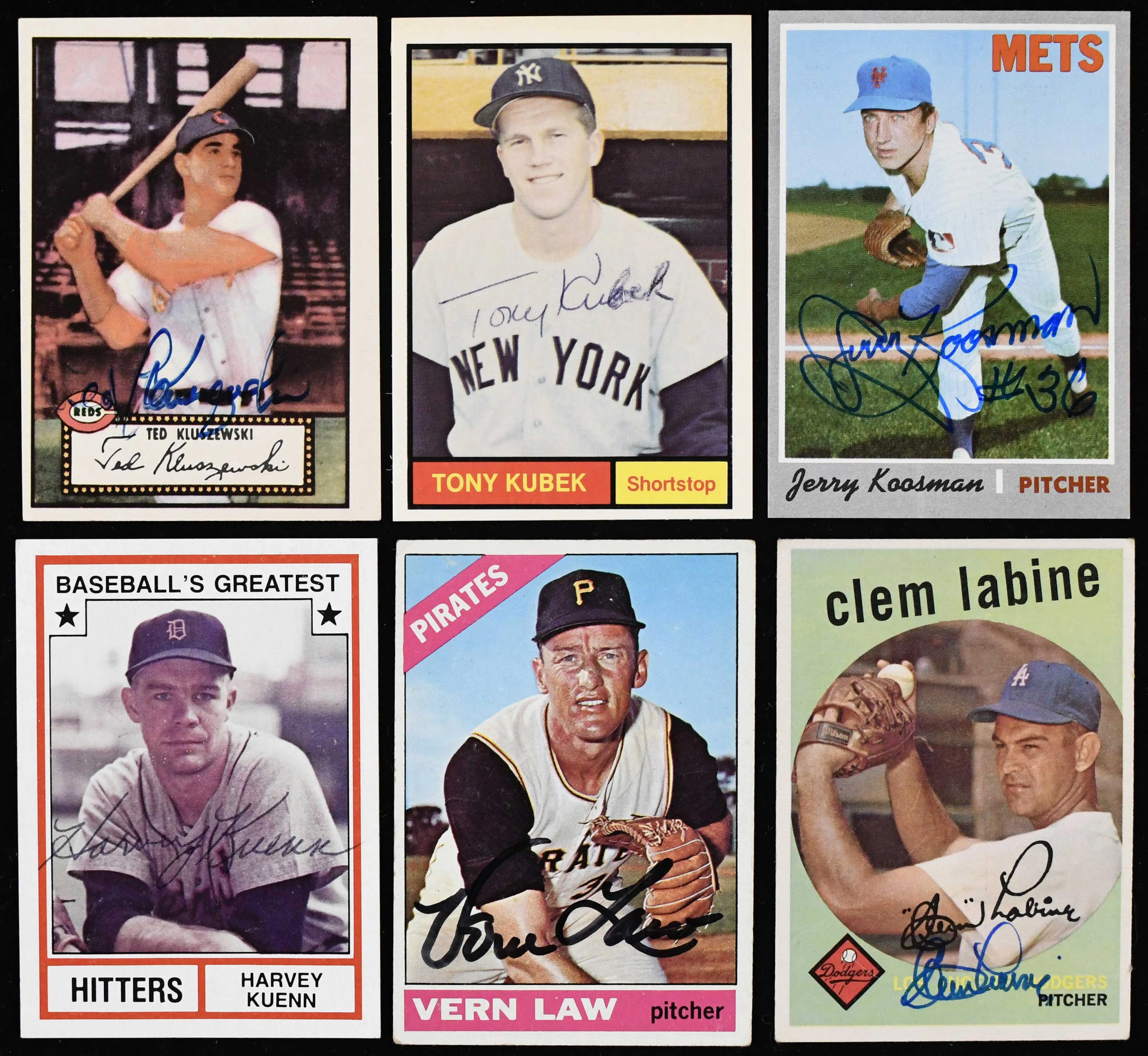 "Lot of (111) signed baseball cards from 1957 into the 1990s (GD-NM/MT)