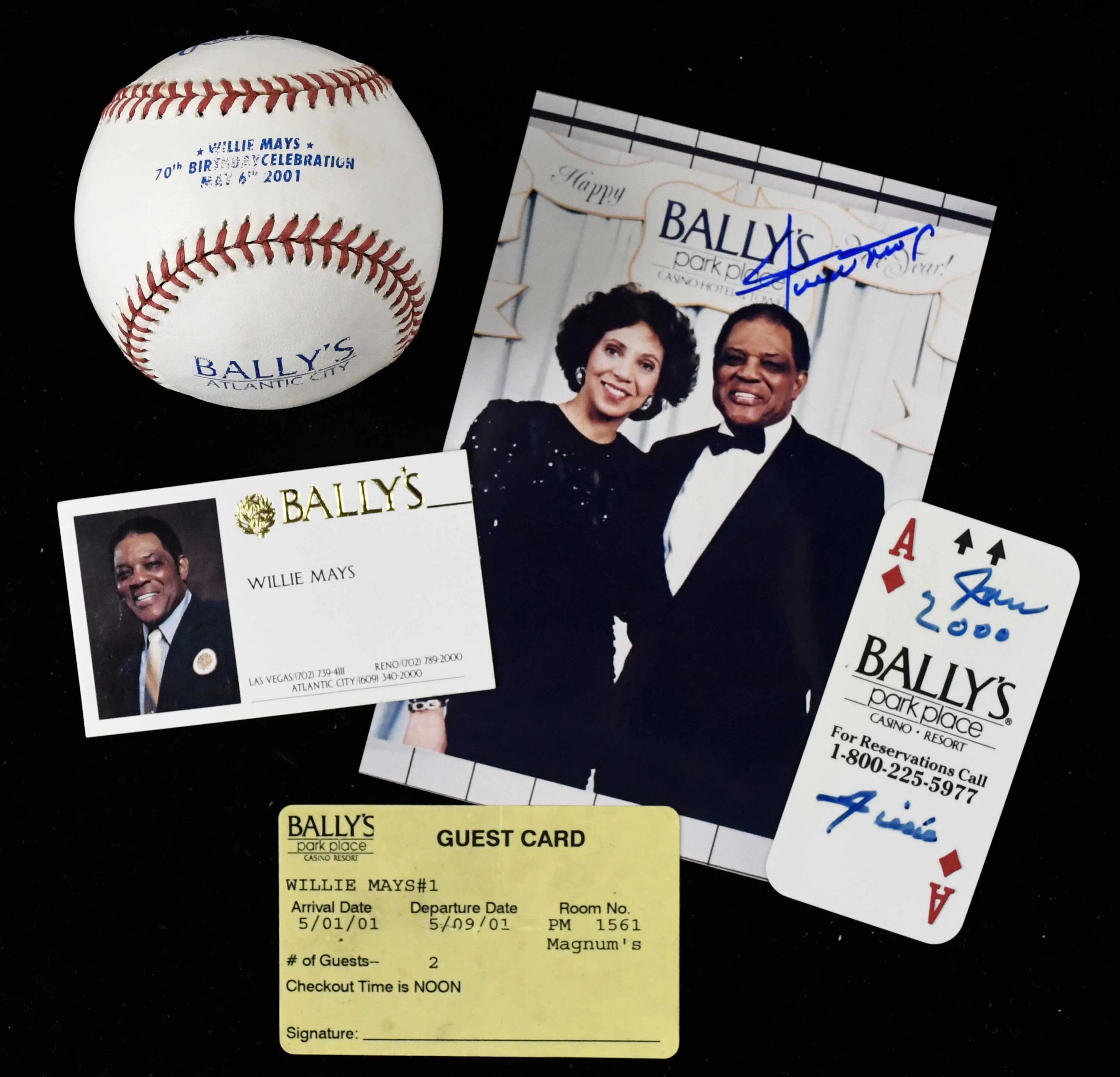 "Willie Mays Bally's related lot with (2) autographed...