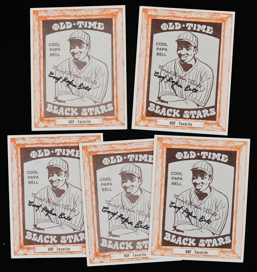 "Lot of (5) Cool Papa Bell autographed 1976 Douglas/Bell cards (Sigs