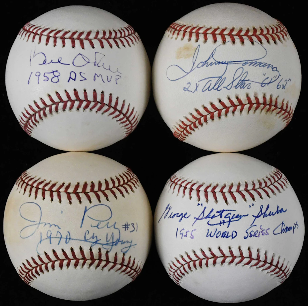 "Lot of (10) signed and inscribed baseballs (VG/EX-NM/MT)