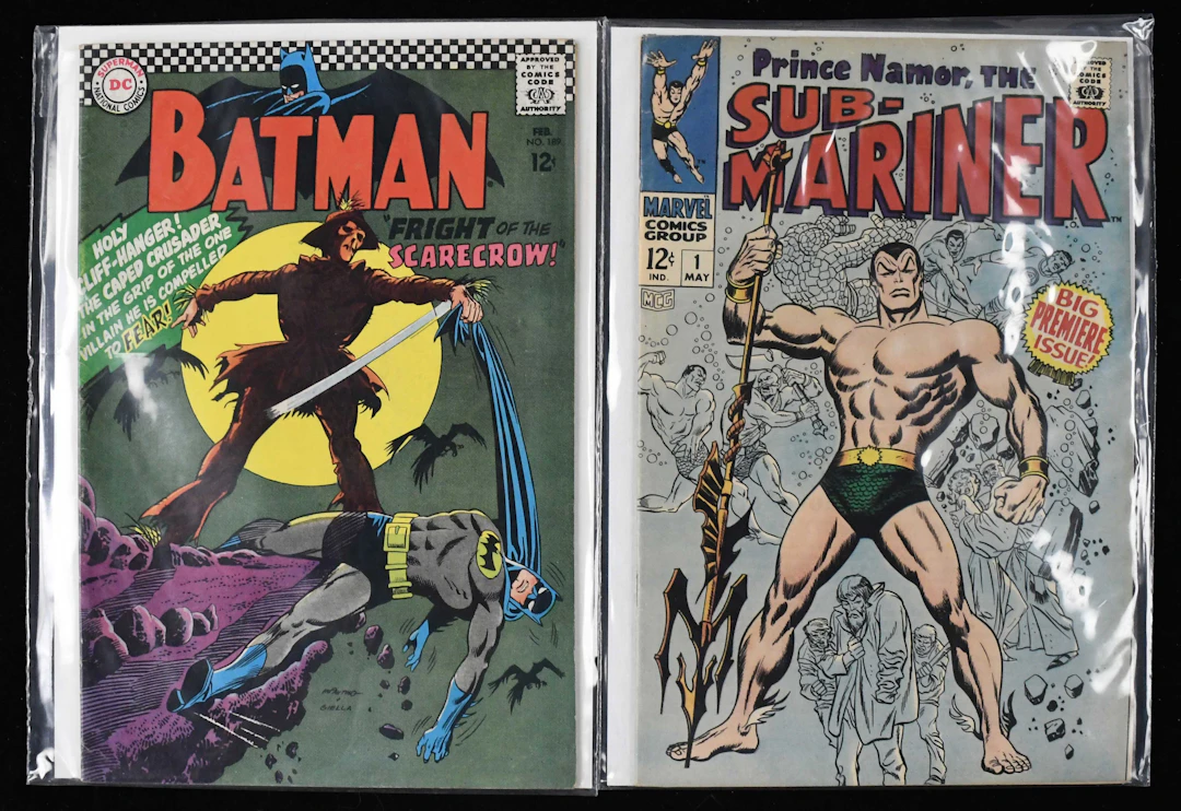 "1967 Batman #189 and 1968 Sub-Mariner #1 comic books (VG/EX-EX/MT)