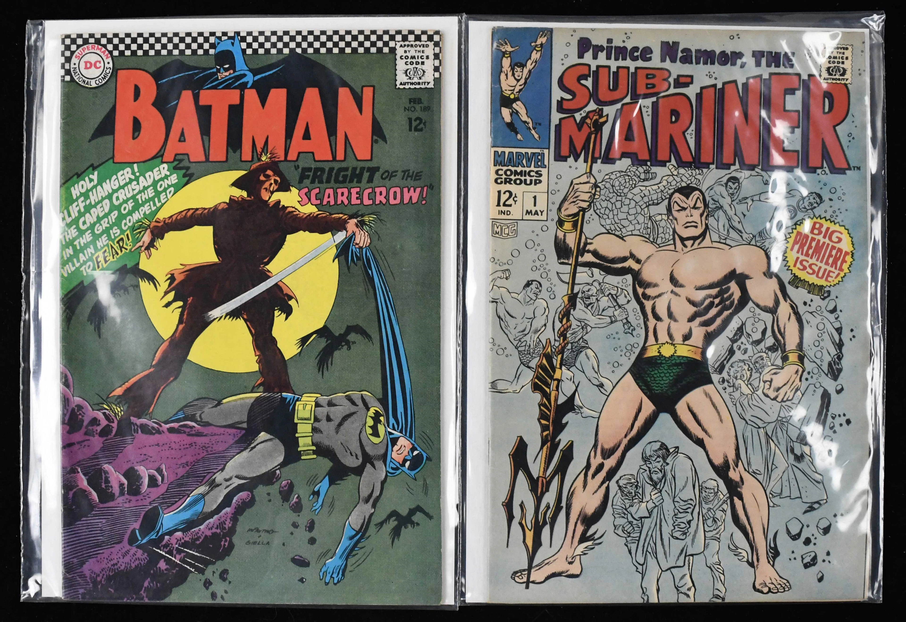 "1967 Batman #189 and 1968 Sub-Mariner #1 comic books (VG/EX-EX/MT)