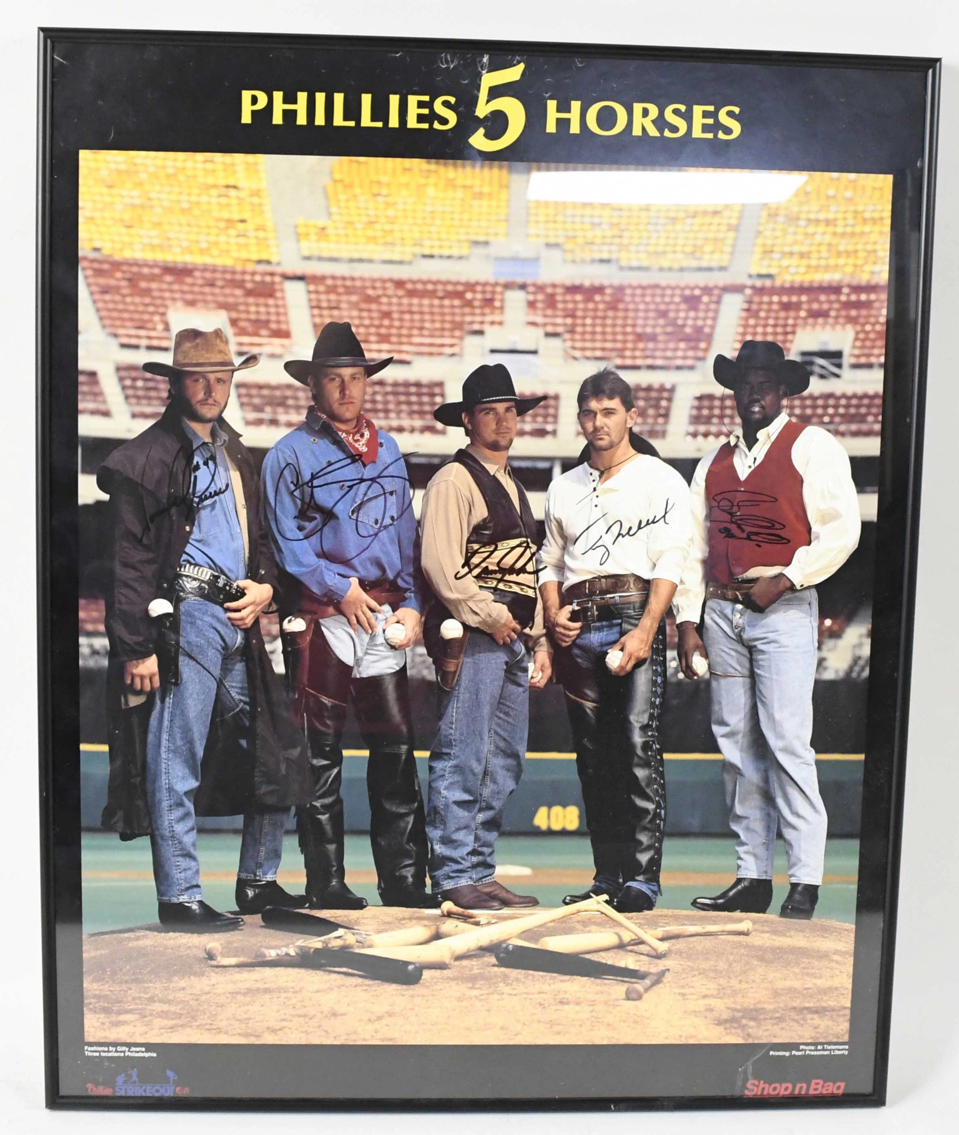 "1993 ""Phillies 5 Horses"" multi-signed starting...