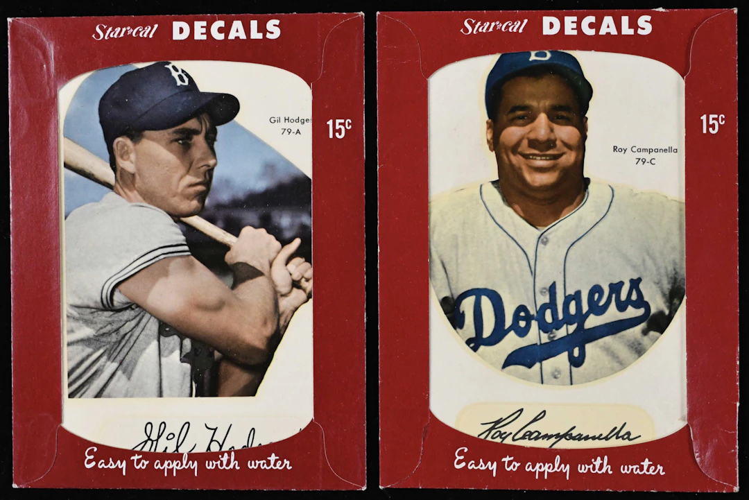 "1952 Star-Cal Decals #79-A Gil Hodges and 79-C Roy...