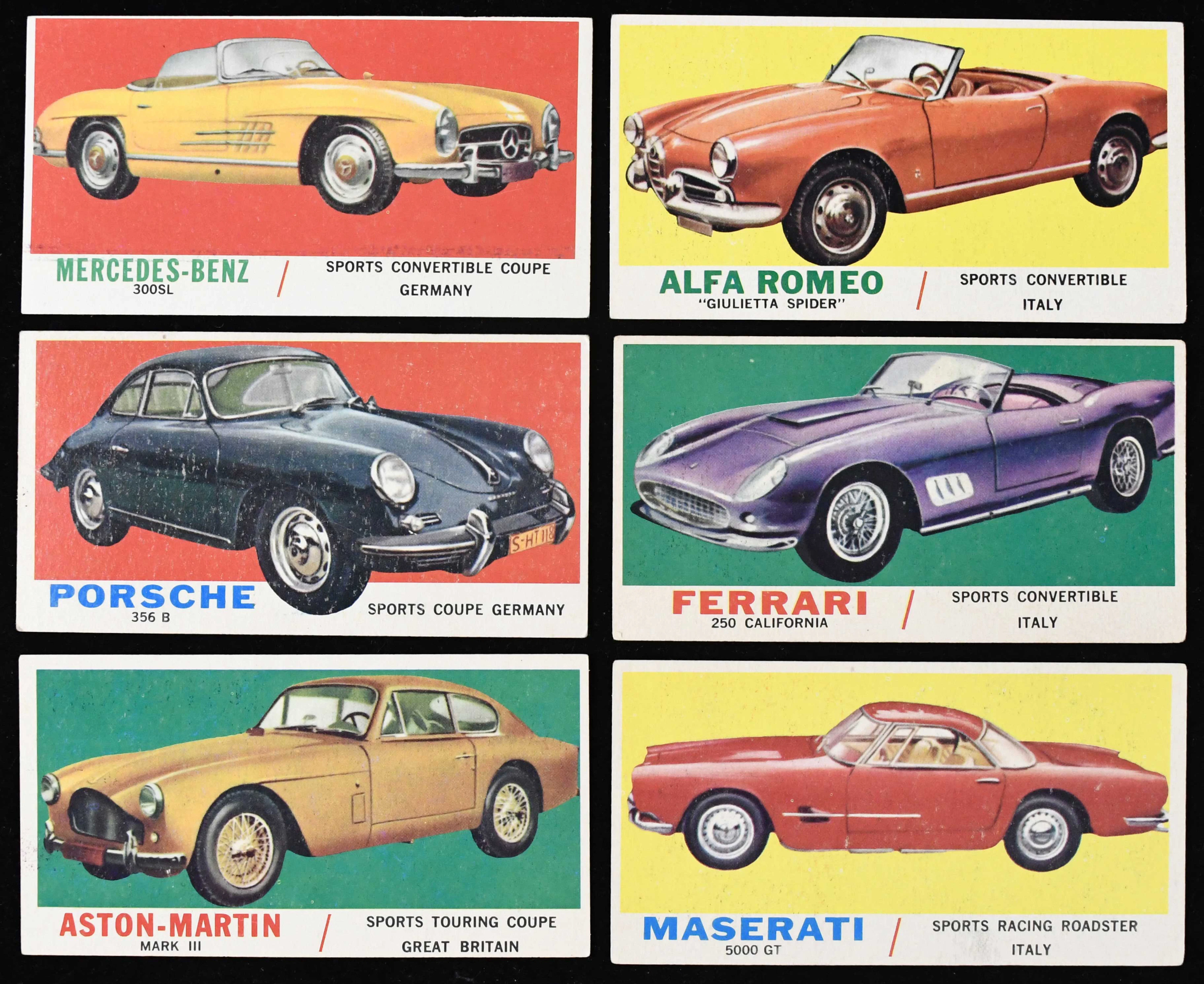 "1961 Topps Sports Cars complete set (66) with Maserati