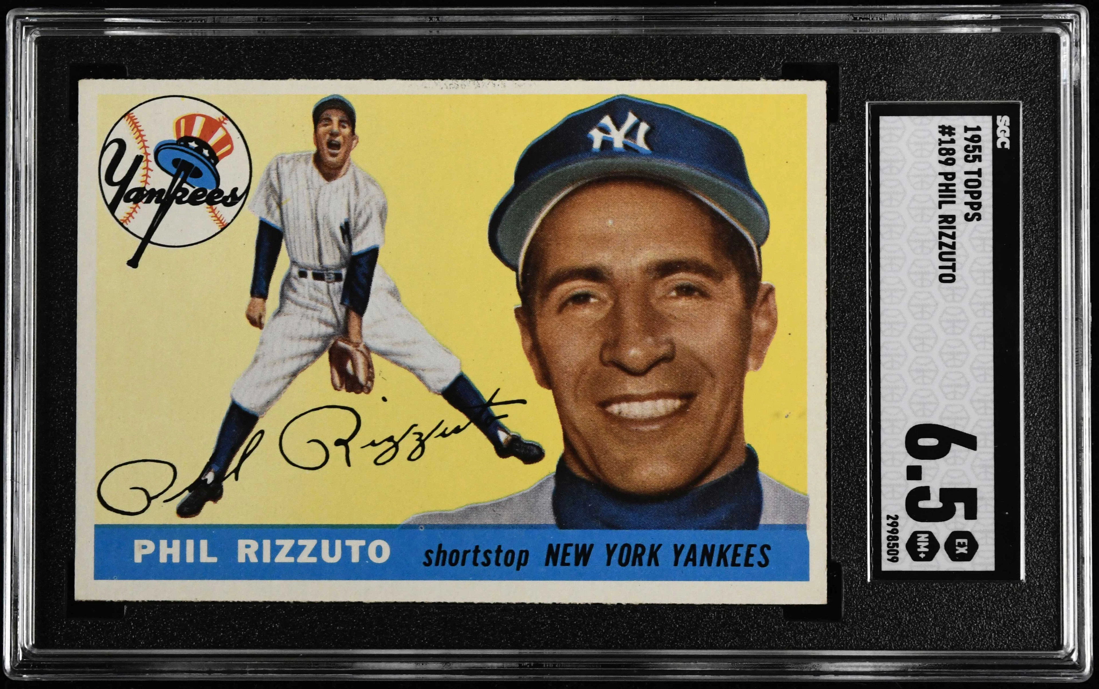 1956 Topps #189 Phil Rizzuto (SGC 6.5 EX NM+) Very sharp card: SGC 6.5 EX NM+