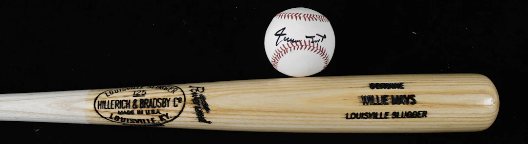 "Willie Mays signed baseball with Mays model Louisville...