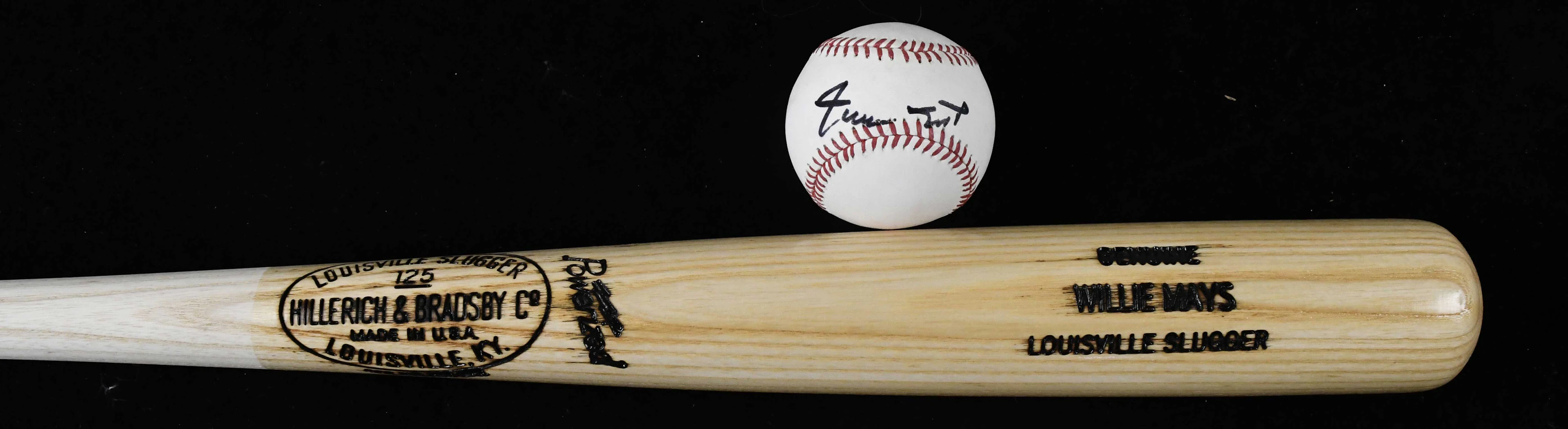 "Willie Mays signed baseball with Mays model Louisville...