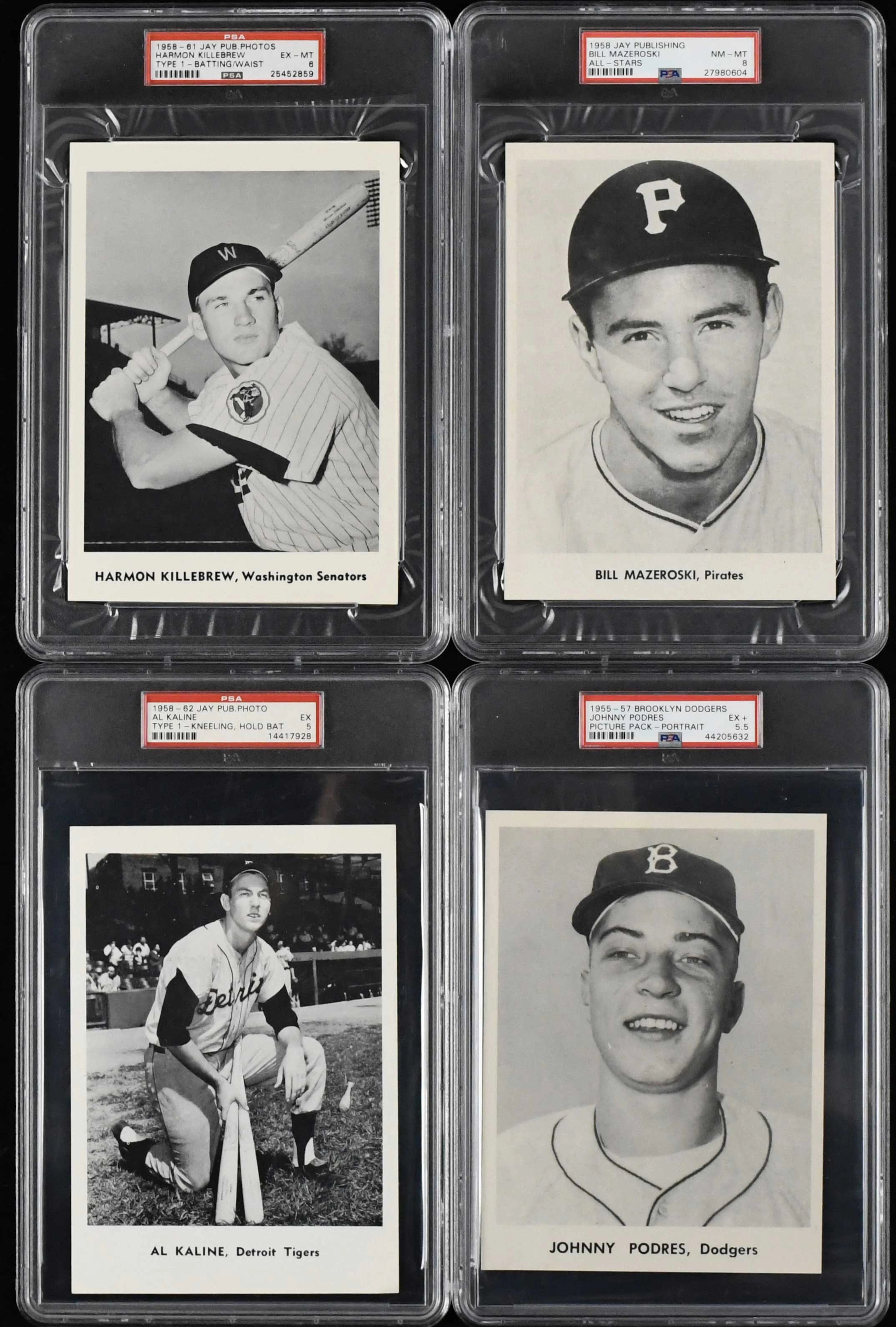 "Lot of (4) graded 1955-62 Jay Publishing photos