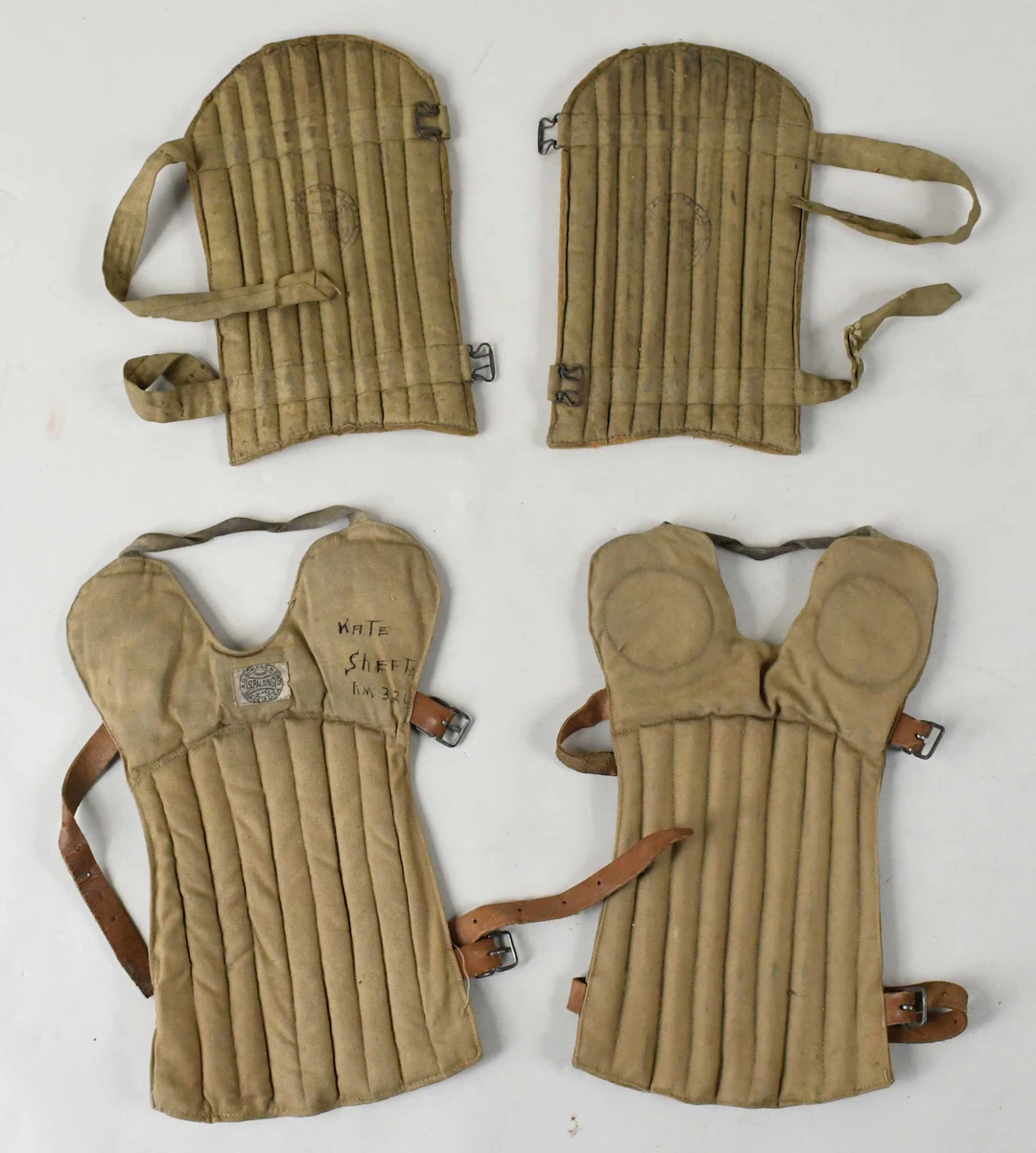 "Lot of (2) pairs of vintage Spalding soccer shin guards