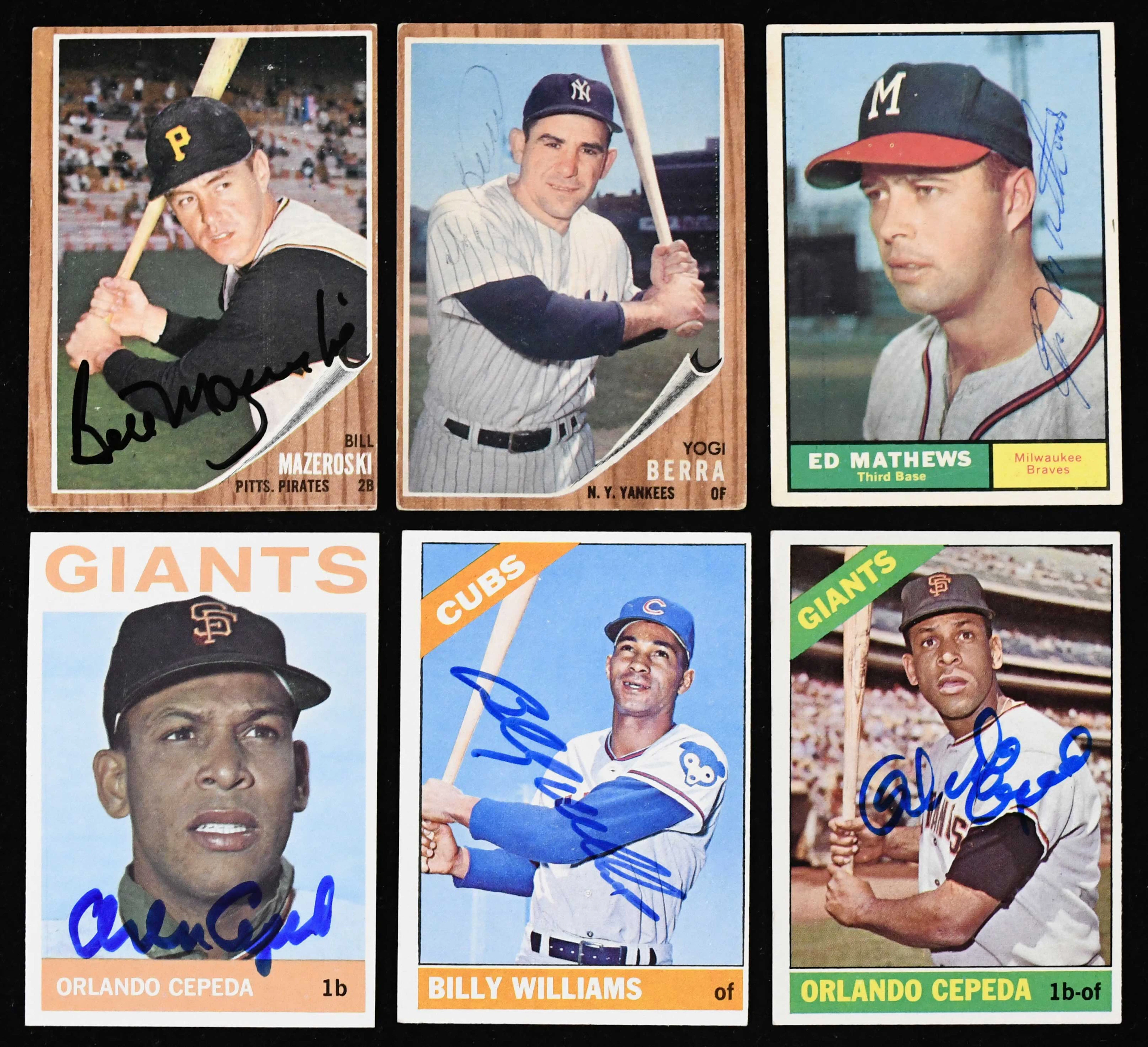 "Lot of (12) Hall of Famer autographed 1961-1966 Topps...