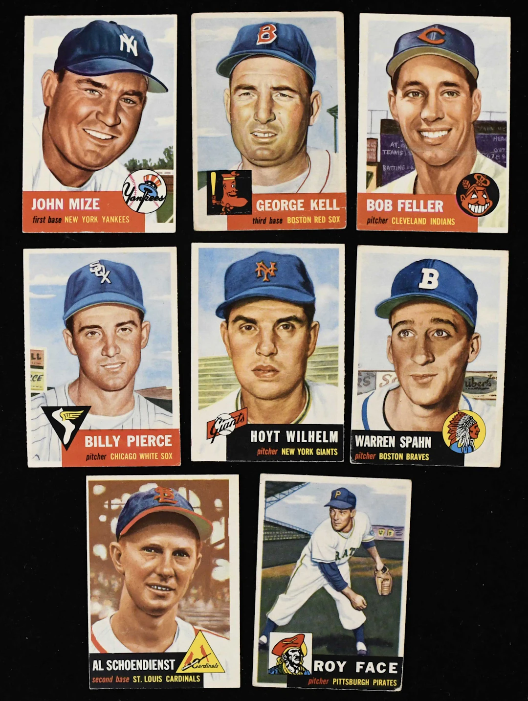 "1953 Topps partial set (216/274) with HOFers