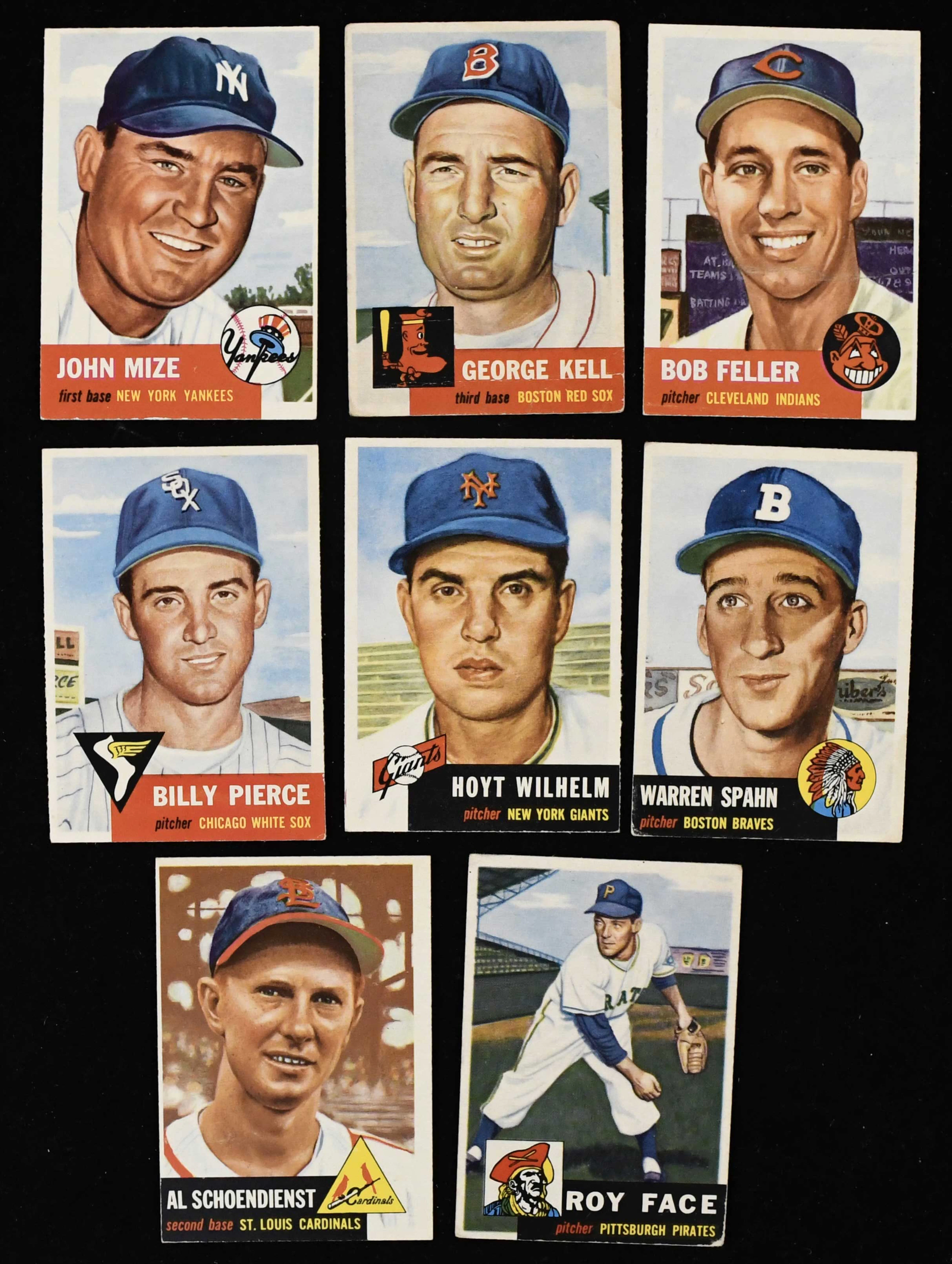 "1953 Topps partial set (216/274) with HOFers