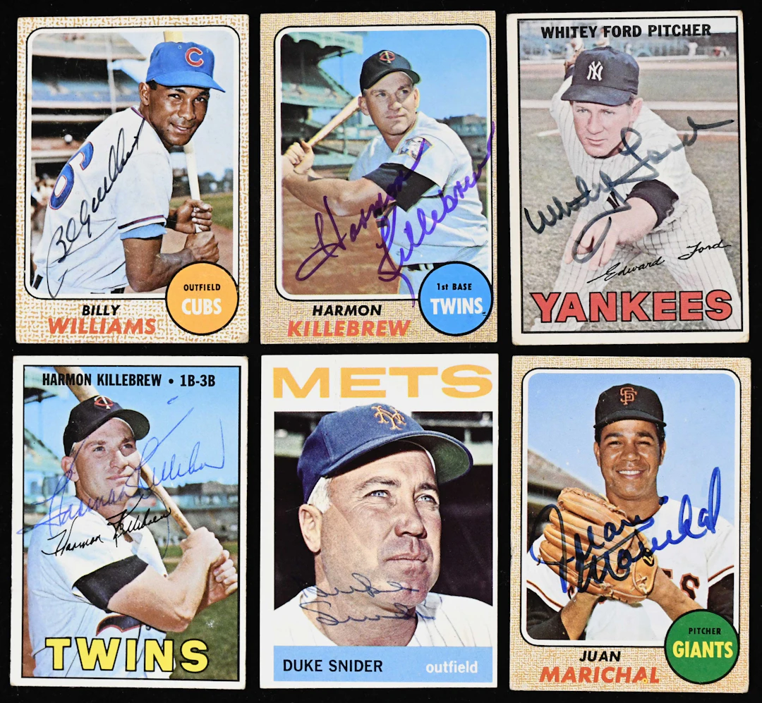"Lot of (12) Hall of Famer autographed 1967-1968 Topps cards (Sigs