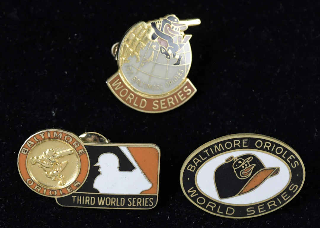 Baltimore Orioles 1969 and 1970 World Series press pins...