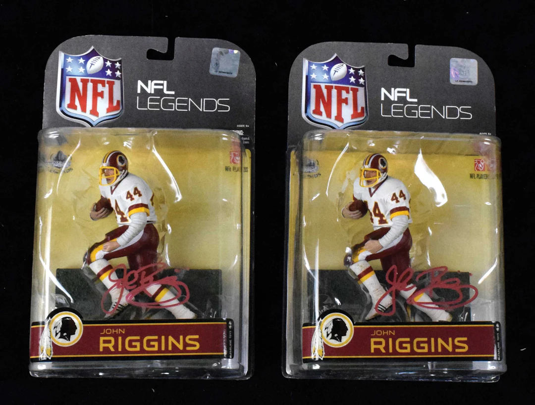 Lot of (5) John Riggins signed 2008 McFarlane figurines (EX-NJM)