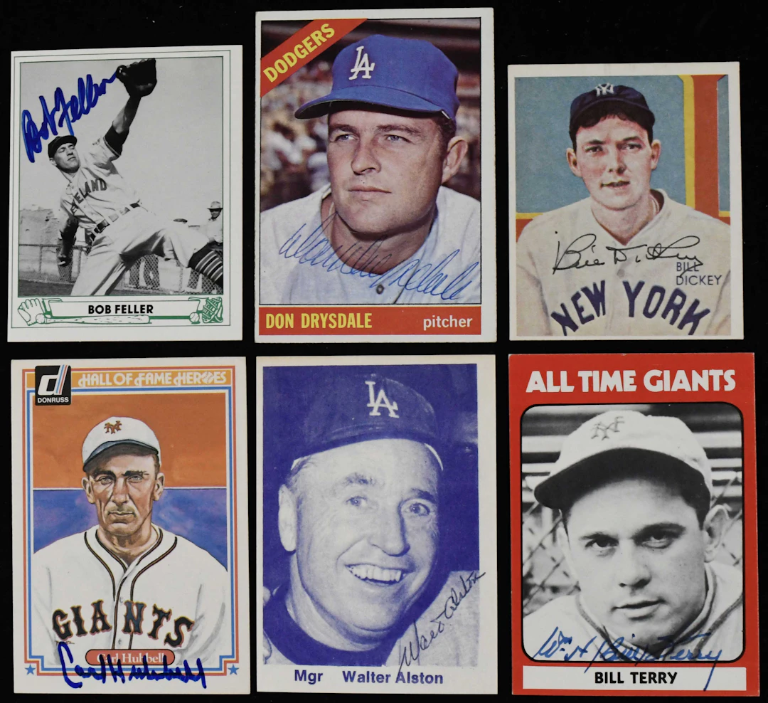 "Lot of (18) HOFers signed baseball cards from 1966-1991 (VG/EX-NM/MT)